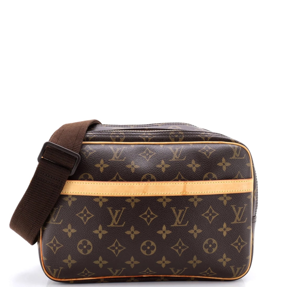 Louis Vuitton Reporter Bag Monogram Canvas: Louis Vuitton Reporter Bag Monogram Canvas Brown Louis Vuitton Reporter Bag Monogram Canvas, featuring the iconic monogram pattern and gold hardware, boasts a classic cross-body design with a neutral 