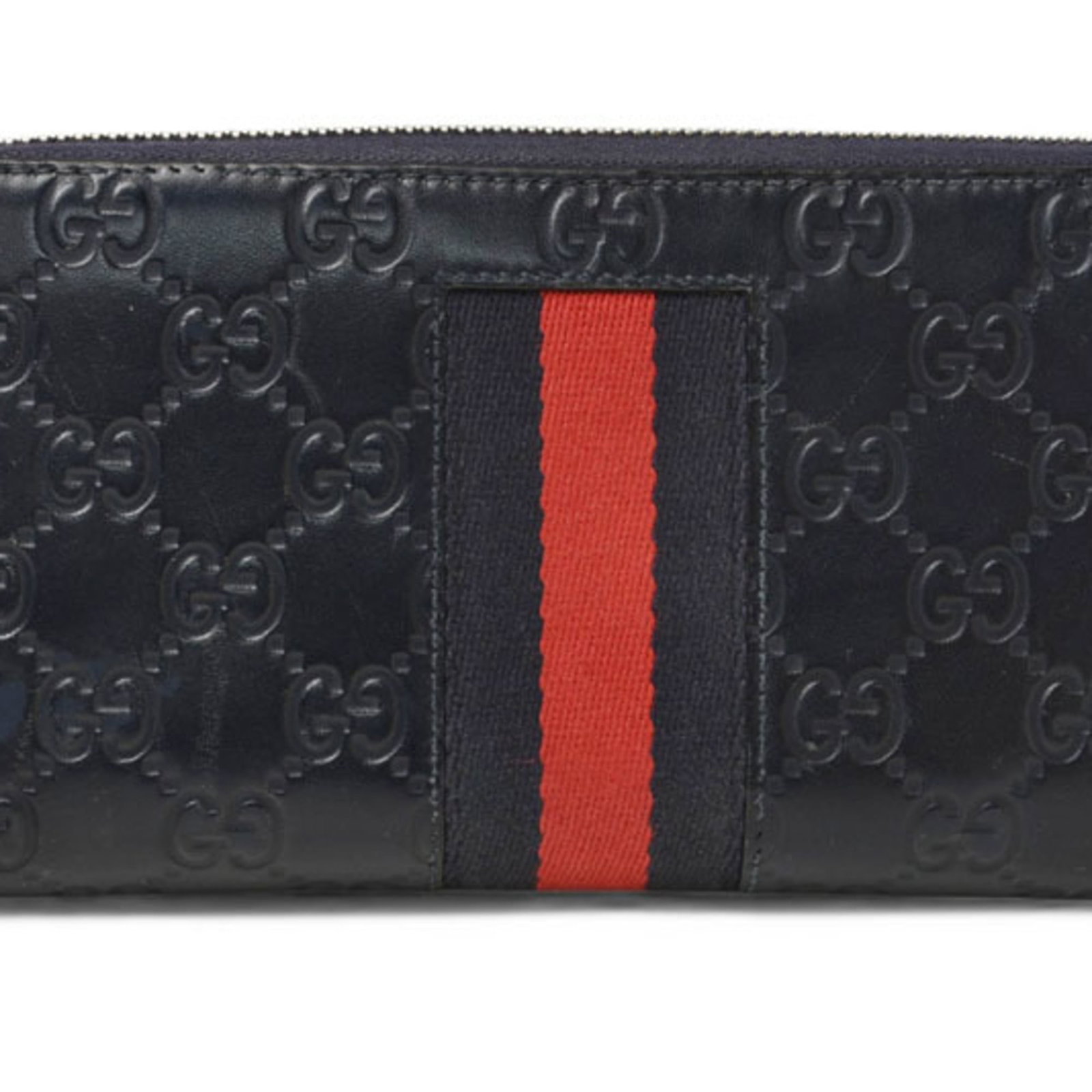 Leather Bi Fold Wallet Gucci: Leather Bi Fold Wallet Gucci Dark navy and red leather, the Gucci bi-fold wallet combines classic style with sophisticated color options. Made from high-quality leather, its sleek design and compact s