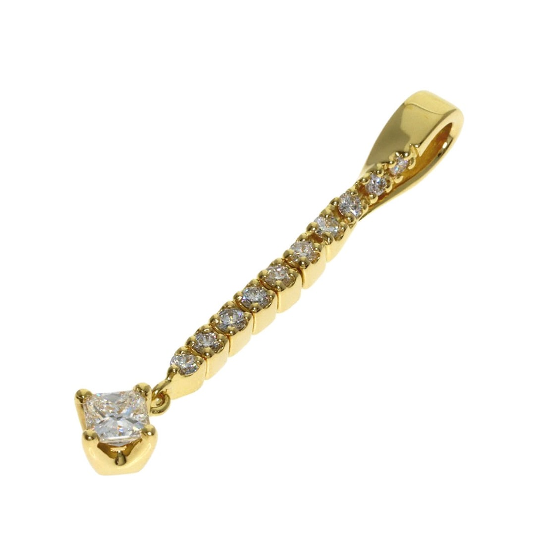 K18 Yellow Gold Princess Cut Diamond Pendant by Tasaki Top (1 of 5)
