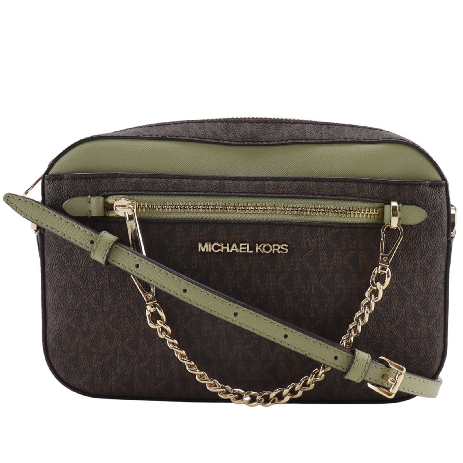 Kors Pvc Shoulder Bag Michael: Kors Pvc Shoulder Bag Michael The Michael Kors Jet Set PVC shoulder bag features two open pockets and one zipper pocket, perfect for storing essentials on-the-go. With its sturdy PVC material and adju