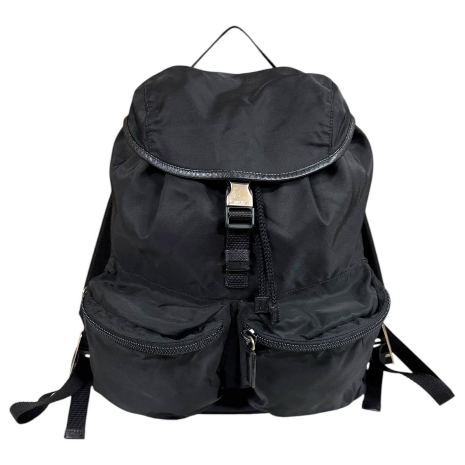 Nylon Backpack Prada: Nylon Backpack Prada Black Nylon Backpack from Prada, Italy. Made from high-quality nylon material with dimensions of 36cm x 28cm x 16cm. Features a sleek and modern design perfect for everyday use. I