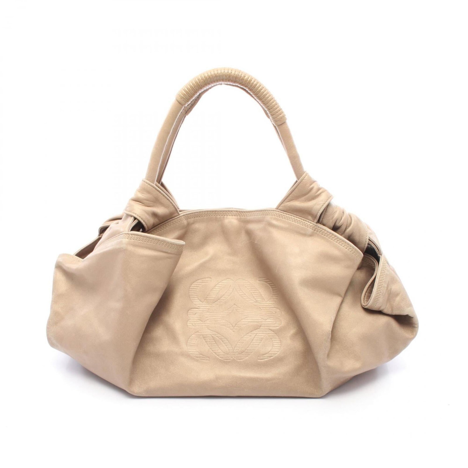 Handbag Leather from Loewe: Handbag Leather from Loewe Loewe handbag in gold leather, measuring 24cm x 54cm x 19cm. The bag's gold color and high-quality leather construction make it a stylish accessory for women. Its size provi