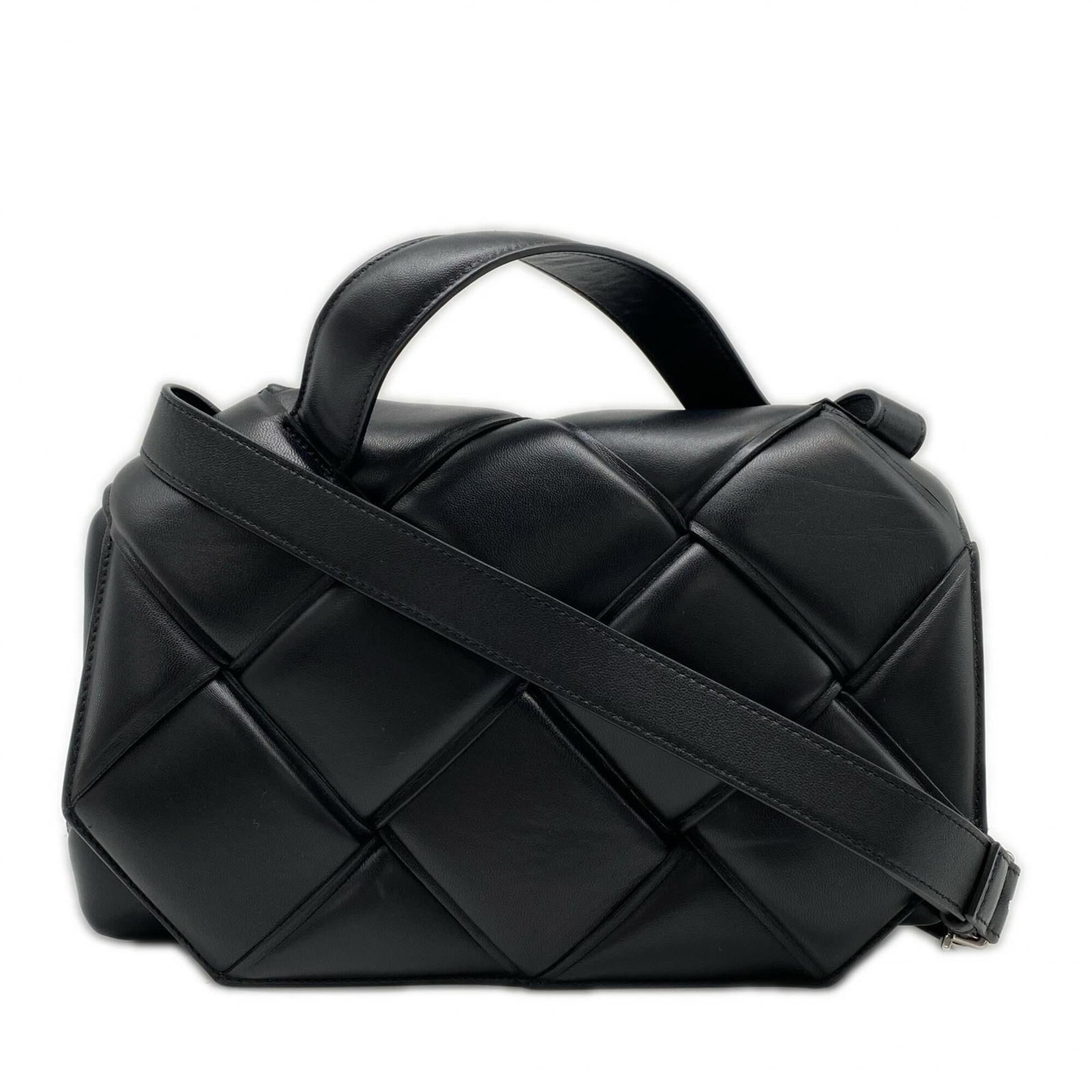 Bottega Veneta Shoulder Bag Leather: Bottega Veneta Shoulder Bag Leather Black Bottega Veneta Shoulder Bag with Lambskin Leather, Belt Closure, and Adjustable Strap. This sleek shoulder bag features a classic design with clean lines and 