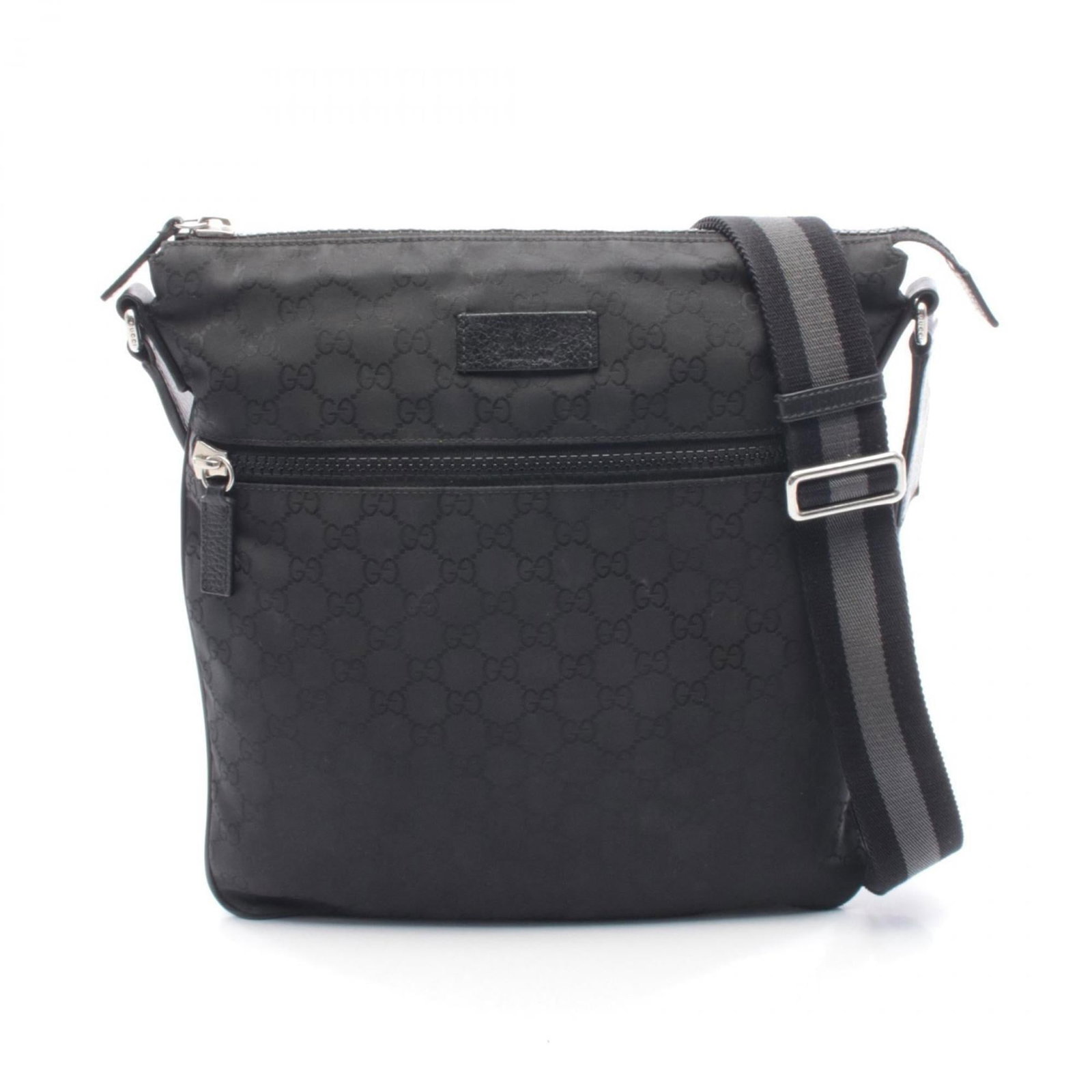 Gucci Handbag Shoulder Bag Leather Nylon Canvas: Gucci Handbag Shoulder Bag Leather Nylon Canvas Gucci Handbag Shoulder Bag Leather Nylon Canvas - A stylish and versatile shoulder bag with a sleek black design, featuring a combination of premium lea