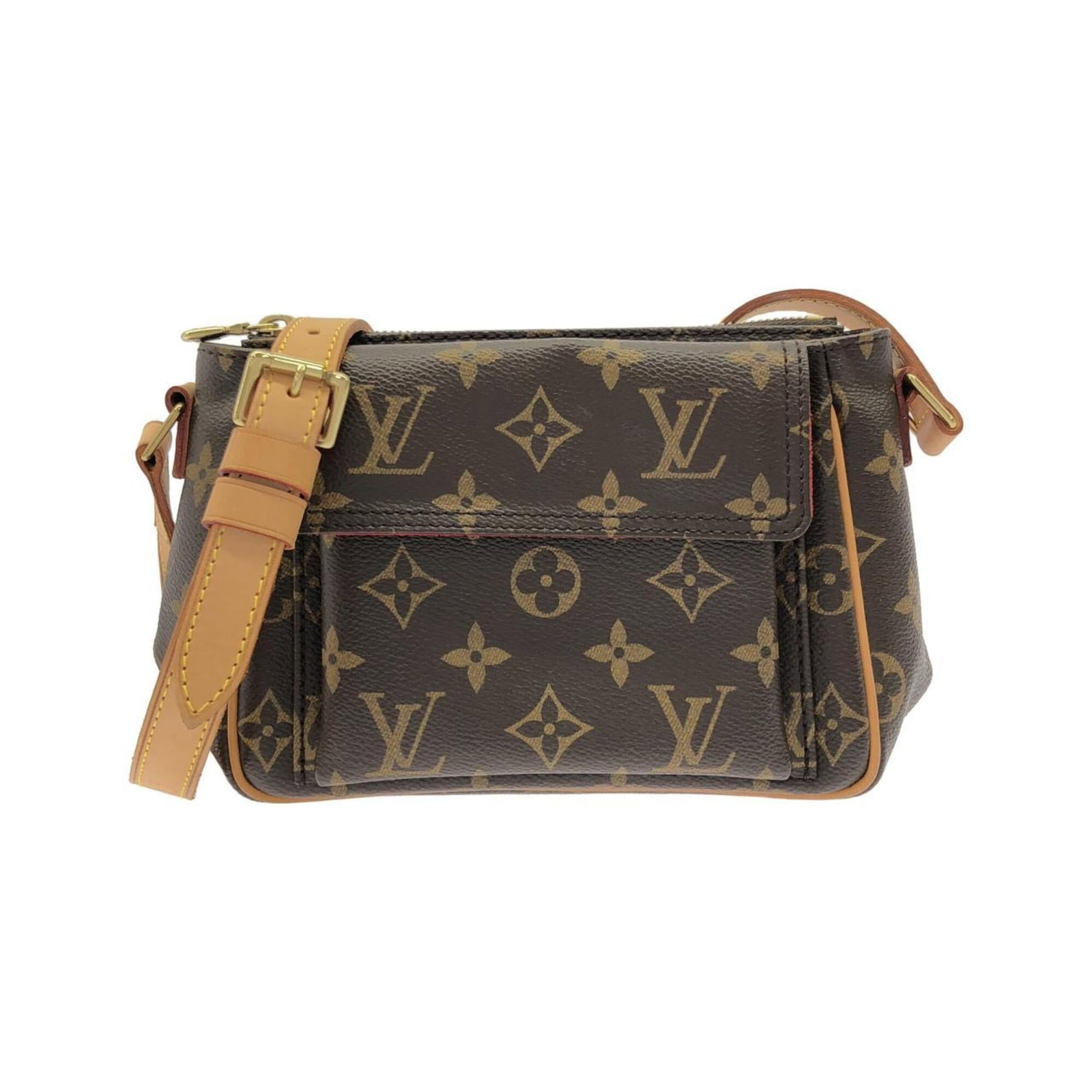 Monogram Louis Vuitton Shoulder Bag: Monogram Louis Vuitton Shoulder Bag Monogram Louis Vuitton Shoulder Bag features the iconic monogram pattern in Marron, paired with gold hardware for a timeless and sophisticated look. This stylish