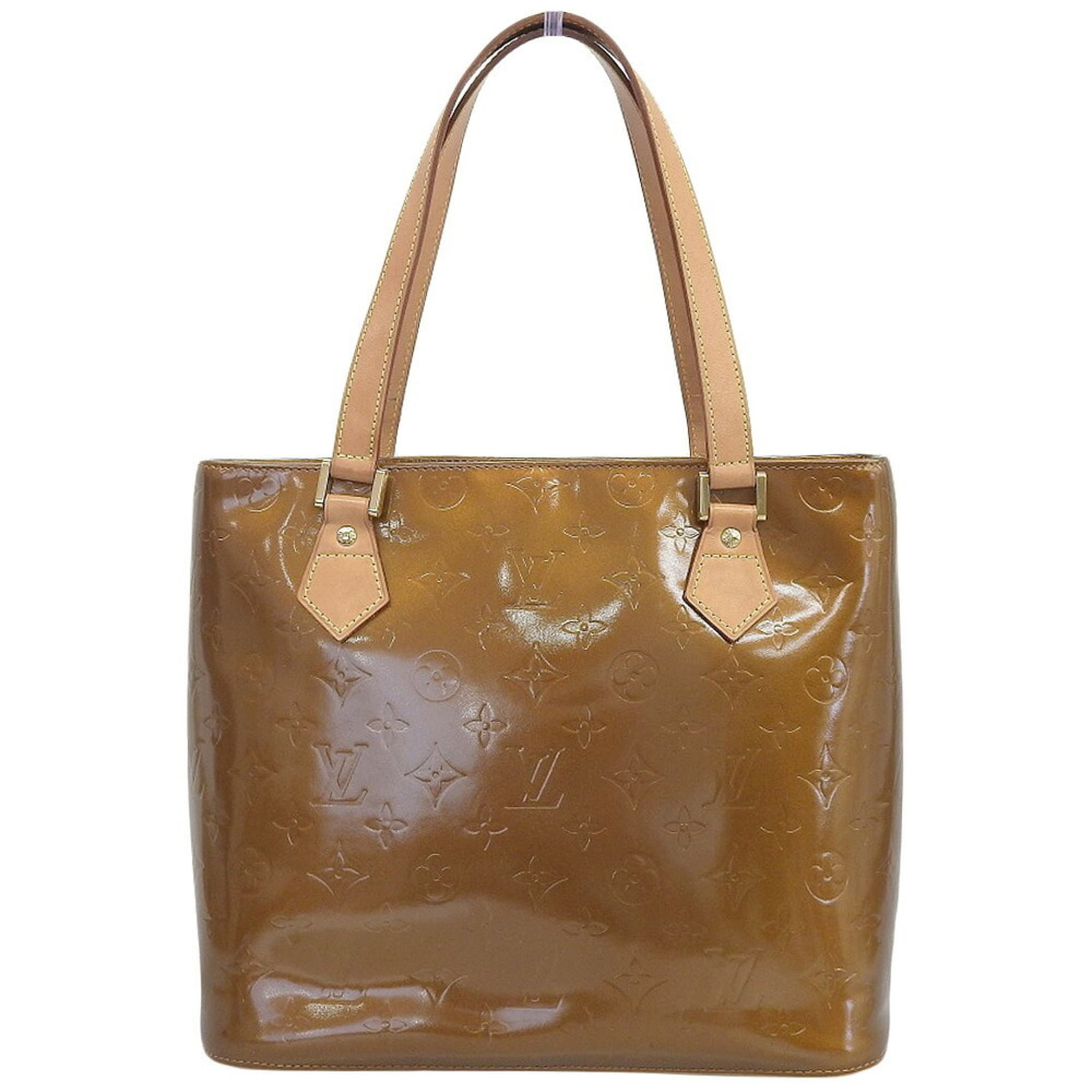 Louis Vuitton Shoulder Bag Tote Bag Leather: Louis Vuitton Shoulder Bag Tote Bag Leather Bronze leather Louis Vuitton shoulder bag tote bag, measuring 25cm x 29cm x 15cm. This stylish tote features a classic design with clean lines and a spaciou