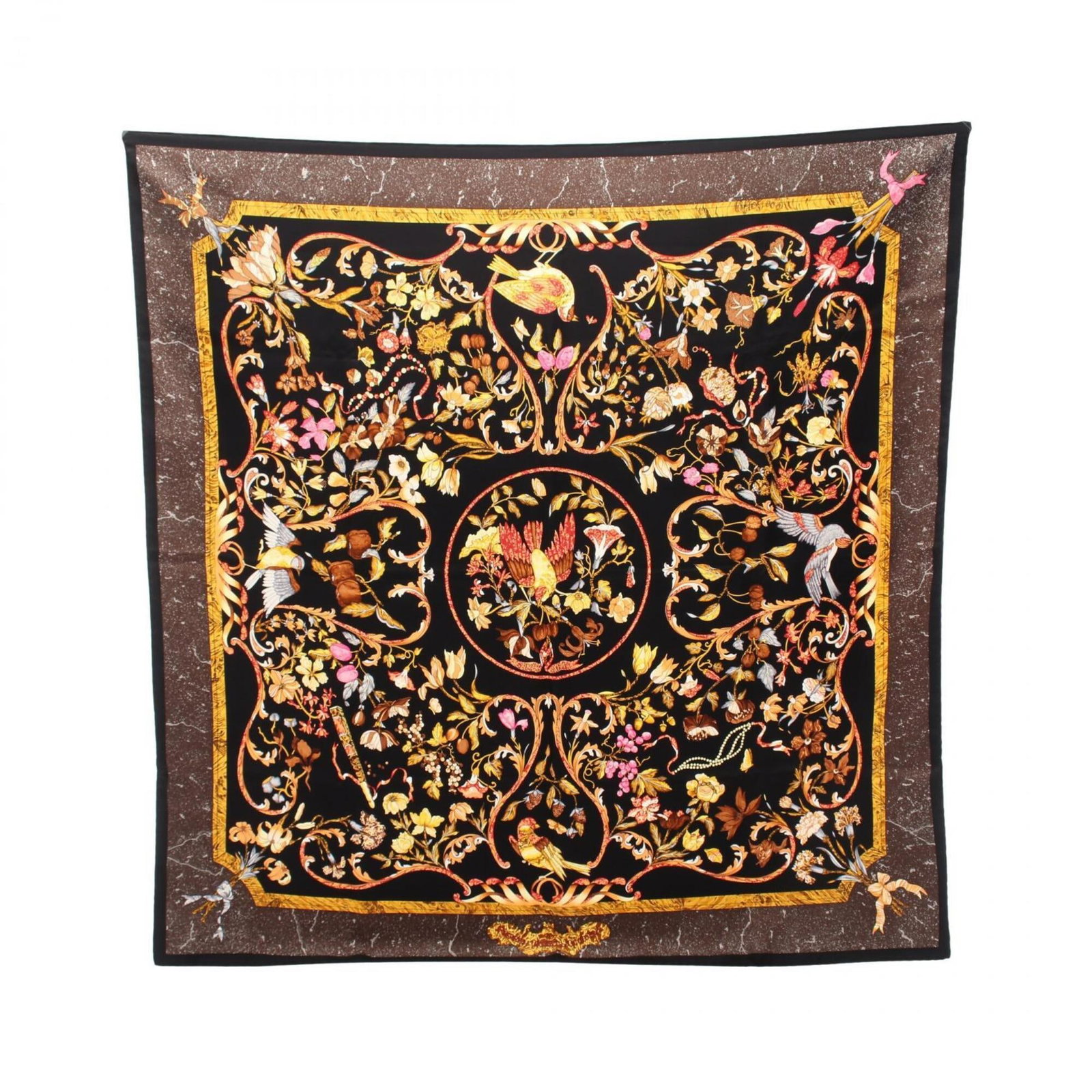 Hermes silk scarf: Hermes silk scarf Silk scarf from renowned brand Hermes, available in black and multi-color options. Measuring 89cm x 89cm, it boasts a luxurious silk material and striking design. A high-quality acce