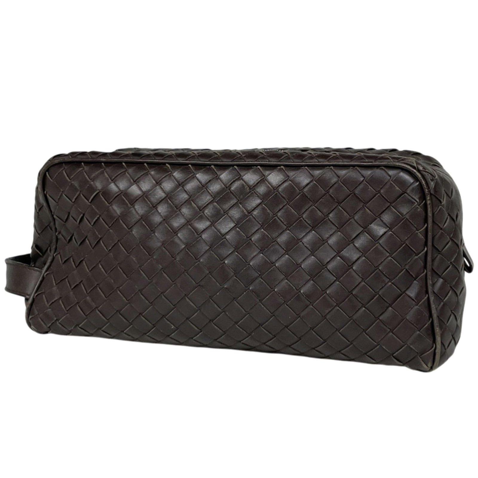 Leather handbag from Bottega Veneta: Leather handbag from Bottega Veneta Bottega Veneta's Intrecciato leather handbag boasts its signature woven pattern and rich brown color, crafted from high-quality leather. Measuring 12cm x 25cm x 9cm