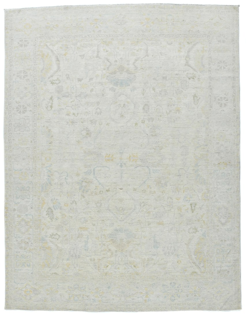 Handspun Wool Oushak Rug Muted Floral Design Bedroom Oriental Carpet 9X12 Ft Hand-Knotted (1 of 13)
