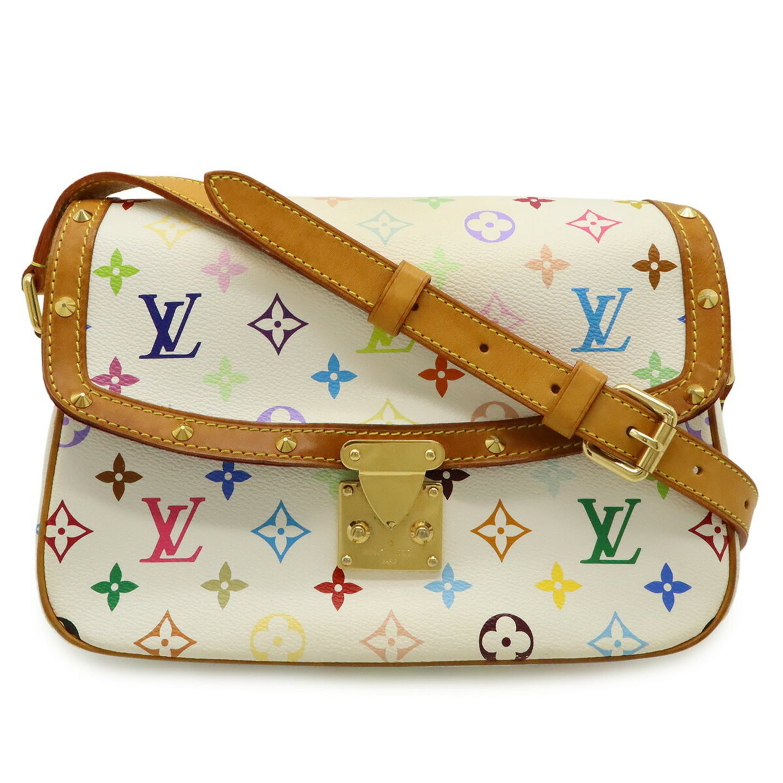 Monogram Louis Vuitton Shoulder Bag: Monogram Louis Vuitton Shoulder Bag Monogram Louis Vuitton Shoulder Bag. This stylish shoulder bag features the iconic Monogram Multicolore pattern in Blanc, with a durable design and comfortable