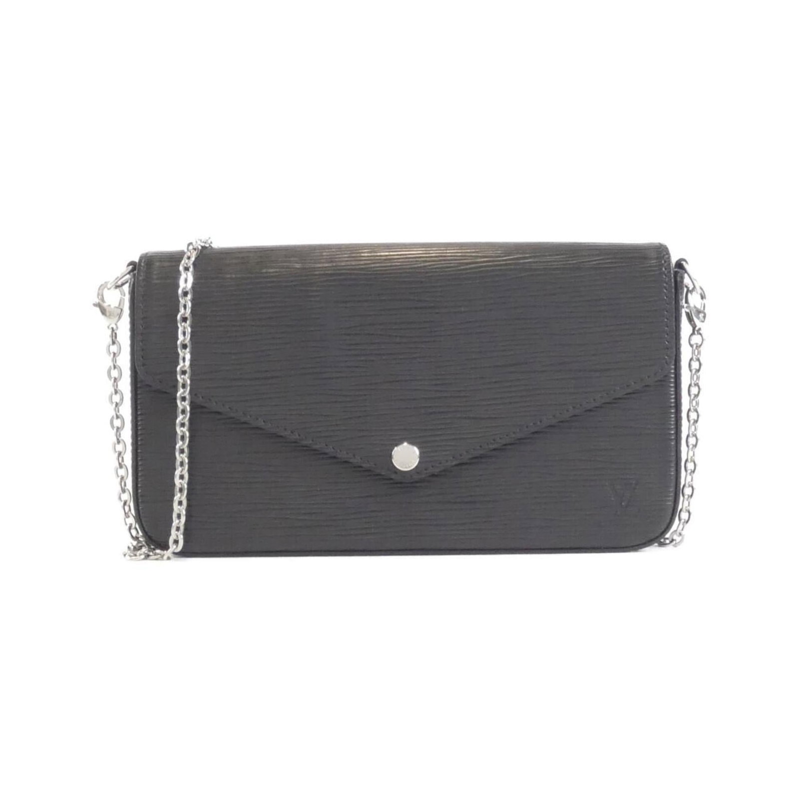 Shoulder Bag Leather Pochette Louis Vuitton: Shoulder Bag Leather Pochette Louis Vuitton The Louis Vuitton Epi Pochette shoulder bag boasts sleek black leather and silver hardware, making it a stylish accessory for everyday use. Measuring just 1