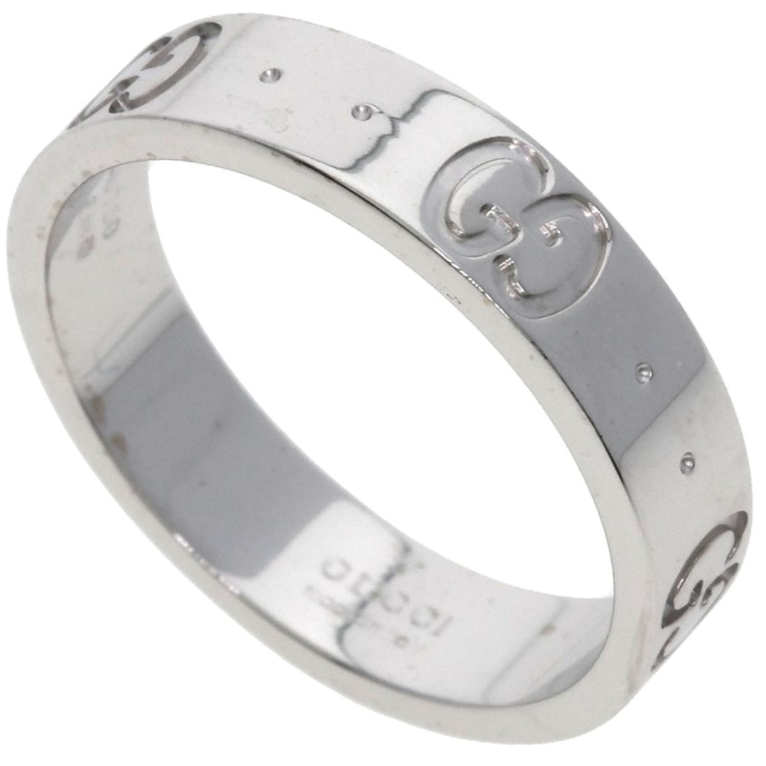 Gucci #8 Ring K18 White Gold: Gucci #8 Ring K18 White Gold K18 White Gold Gucci Ring Features K18 purity and silver metal exterior, making it a unique piece. This ring style is part of the iconic GUCCI brand, known for its luxury 