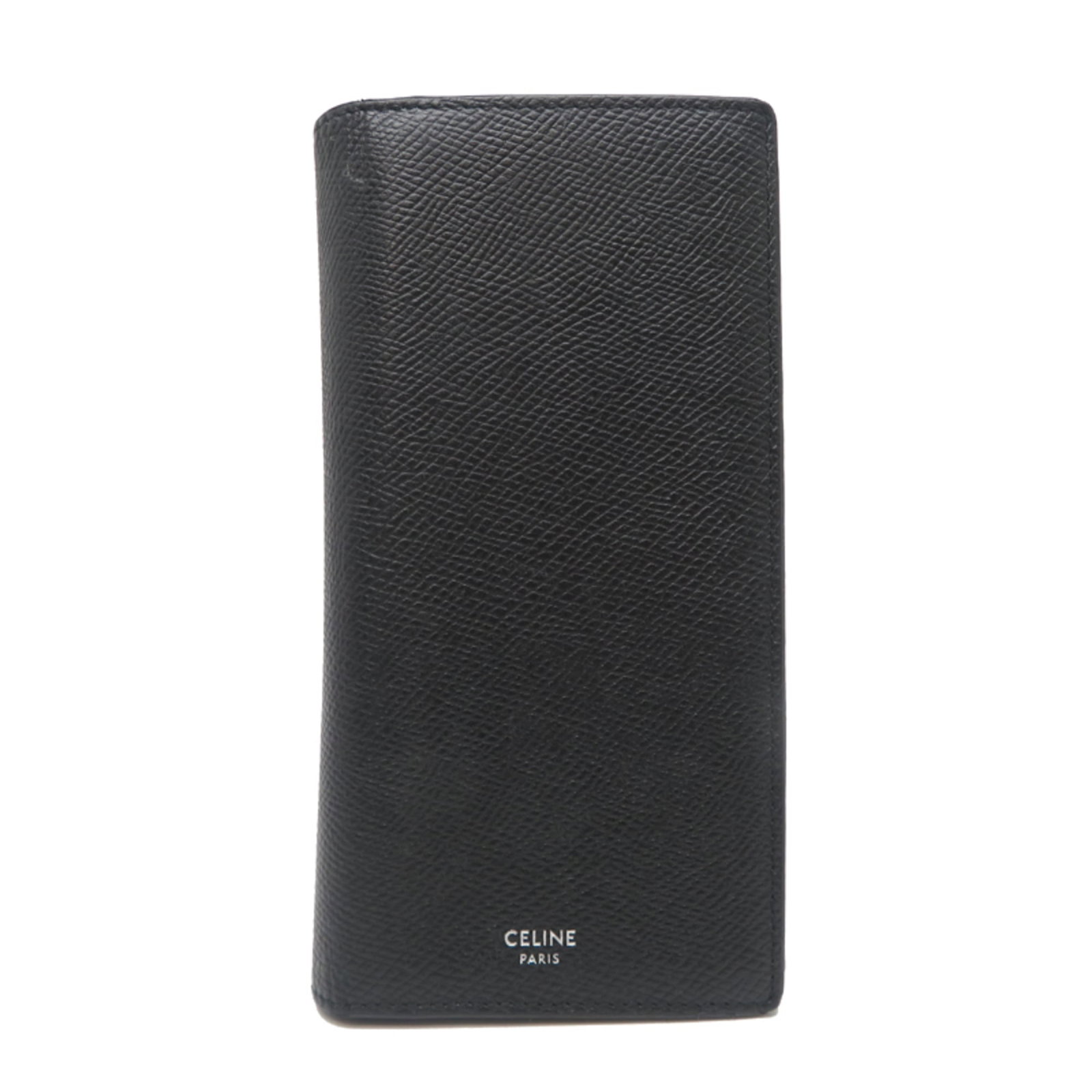 Long Wallet Celine Bi Fold Leather: Long Wallet Celine Bi Fold Leather Black leather long wallet with bi-fold design, measuring 17.5cm x 9cm x 2cm from Italy. Made from high-quality leather, this stylish accessory features a simple yet 