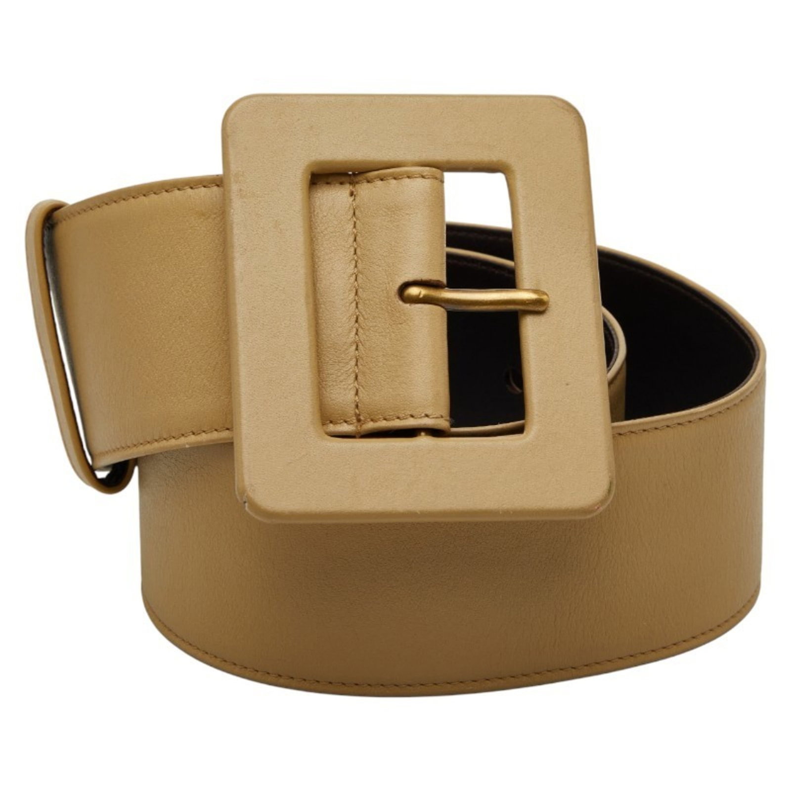 Saint Laurent Standard Belt: Saint Laurent Standard Belt The Saint Laurent Standard Belt is crafted from high-quality beige leather, available in lengths ranging from 26.37'' to 33.26''. This classic design features a timeless ae