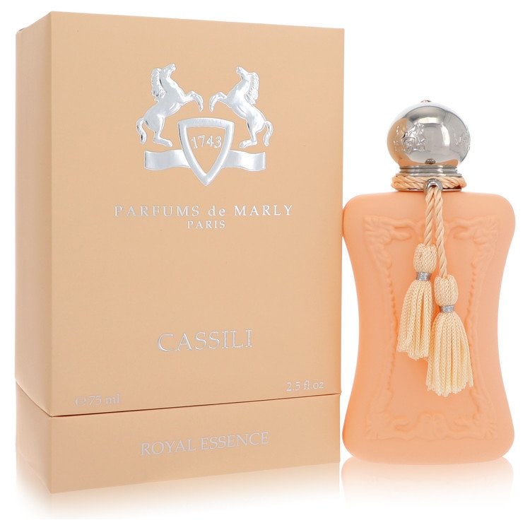 cassili by Parfums De Marly Eau De Parfum Spray 2.5 oz: cassili by Parfums De Marly Eau De Parfum Spray 2.5 oz Cassili by Parfums De Marly Eau De Parfum Spray offers a bold, feminine fragrance with romantic floral notes and tangy accents. The unique blend 