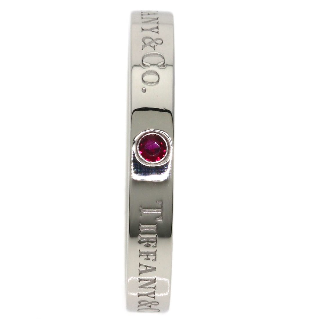 Ruby ring platinum flatband from Tiffany Co - 3