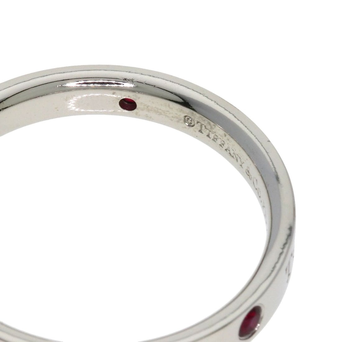 Ruby ring platinum flatband from Tiffany Co - 6