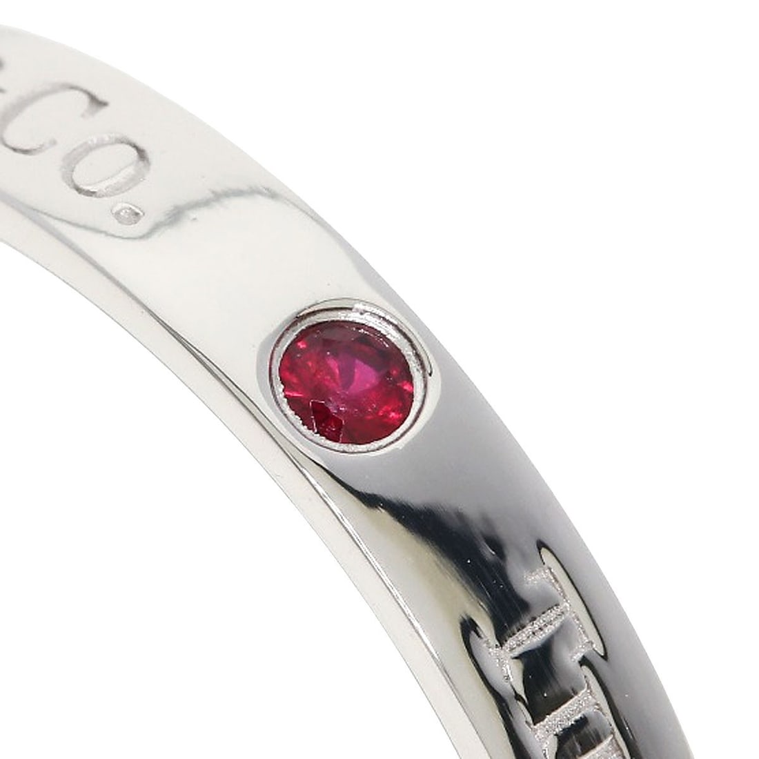 Ruby ring platinum flatband from Tiffany Co - 7