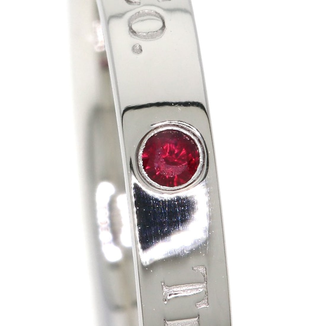 Ruby ring platinum flatband from Tiffany Co - 9