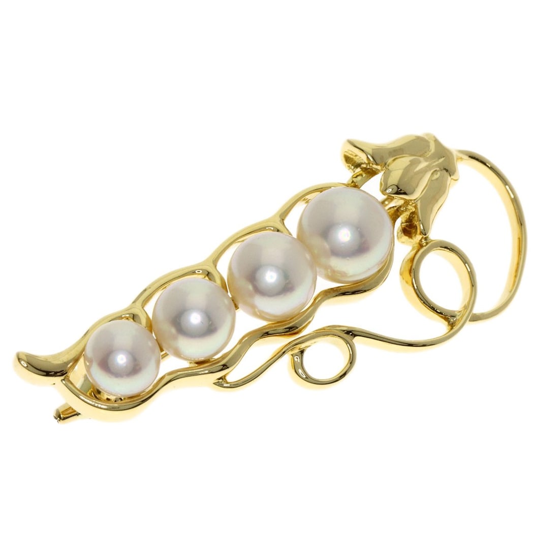 Mikimoto Pearl in Yellow K18 Gold Brooch: Mikimoto Pearl in Yellow K18 Gold Brooch K18 Yellow Gold Mikimoto Pearl Brooch. This exquisite brooch showcases a high-quality pearl set in K18 yellow gold, offering a luxurious touch to any outfit. T
