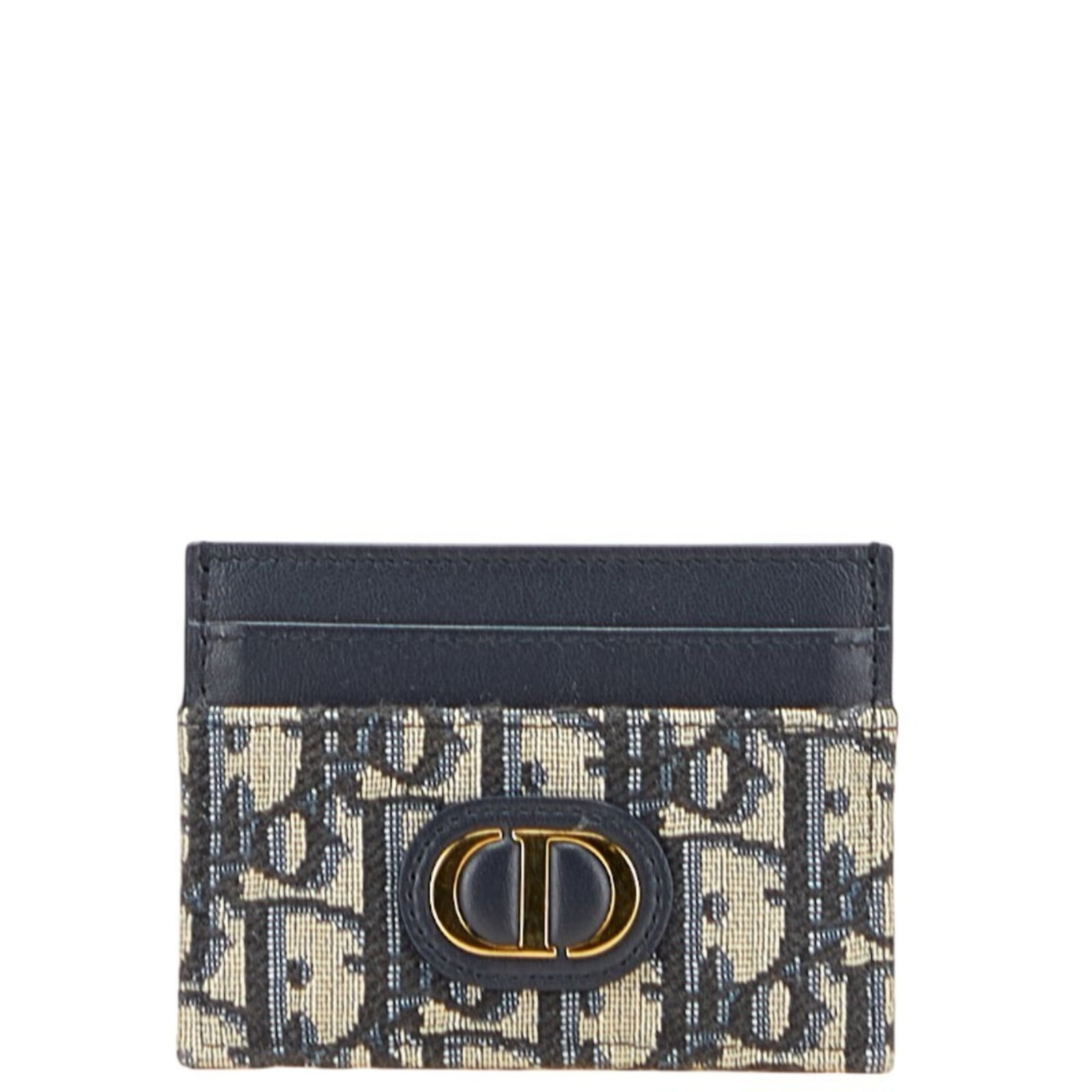 Cotton Canvas Leather Card Case Christian Dior: Cotton Canvas Leather Card Case Christian Dior Cotton canvas and lambskin leather combine in this elegant card case from Christian Dior, available in both beige and navy colors. The compact design mea