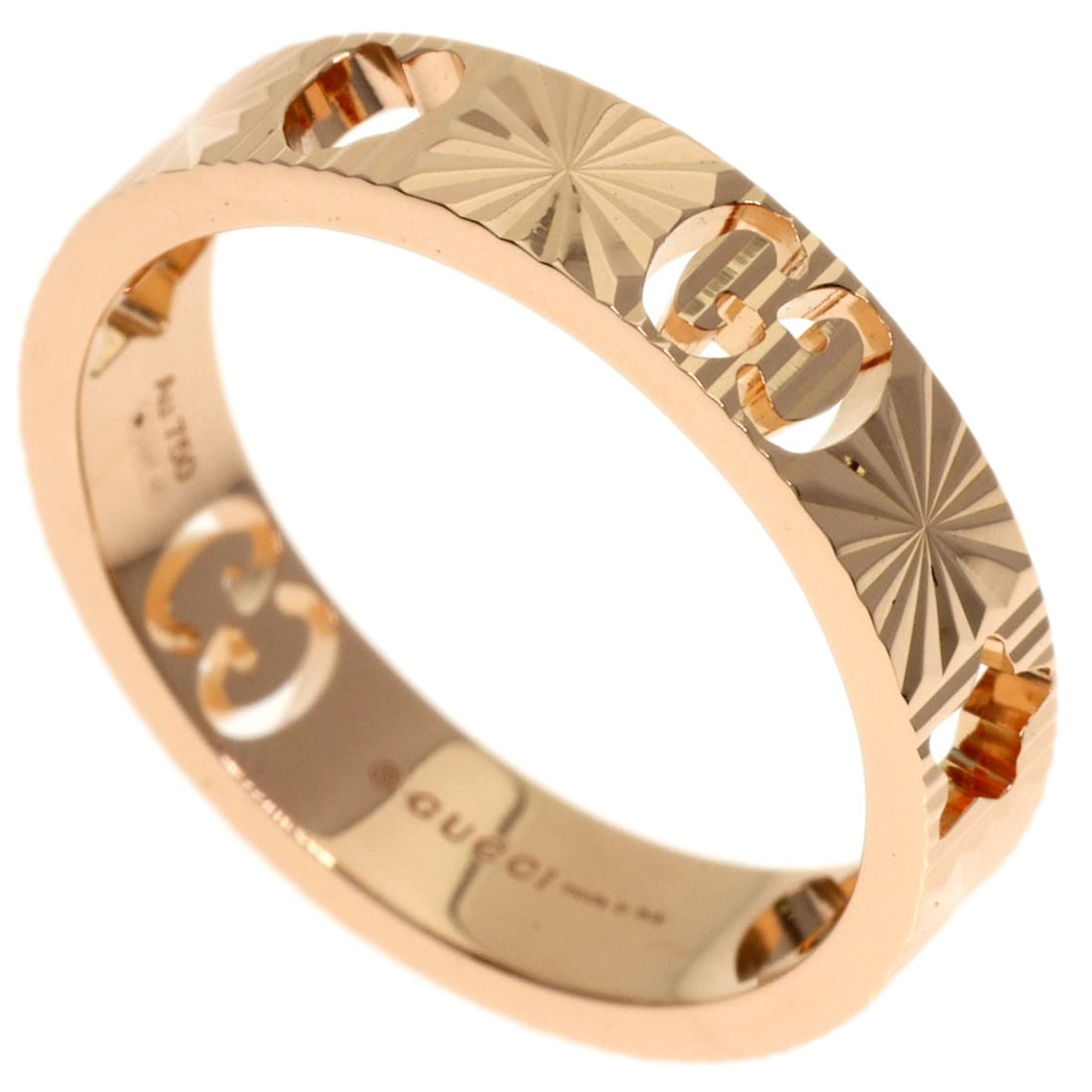 Icon Gucci Heart Star & Pink Gold K18 Ring #9: Icon Gucci Heart Star & Pink Gold K18 Ring #9 K18 Pink Gold K18 ring features a distinctive heart star design, showcasing the luxury of gold metal craftsmanship. This iconic piece from GUCCI boasts a 