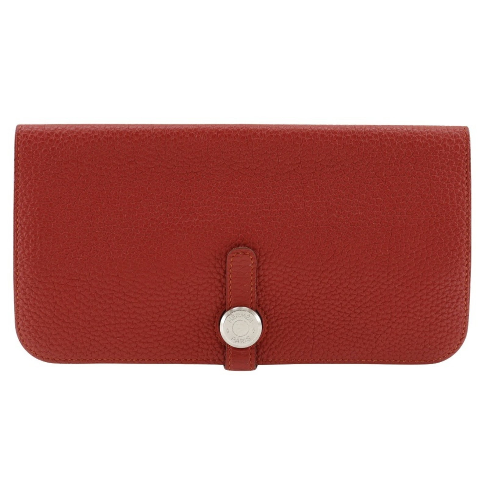 Hermes Long Wallet (Bi-Fold) Togo Leather: Hermes Long Wallet (Bi-Fold) Togo Leather The Hermes Long Wallet in Togo leather boasts a striking red color and sleek design, making it a stylish accessory for everyday use. Measuring just 11cm x 20.