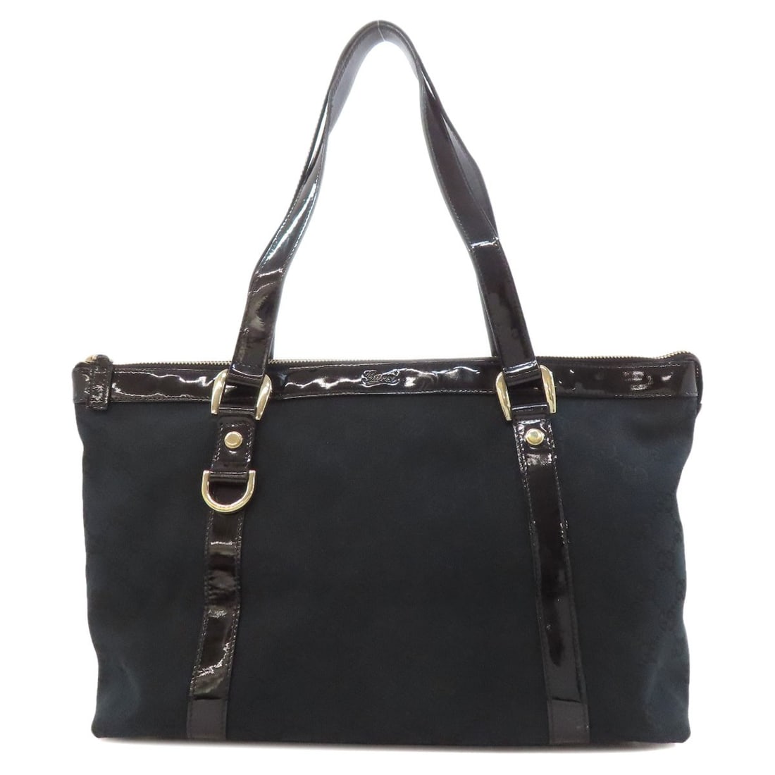 Gucci 141470 Abby Gg Handbag Canvas: Gucci 141470 Abby Gg Handbag Canvas Black canvas Gucci handbag with signature. This stylish accessory features a classic design and bold black exterior, making it a versatile addition to any