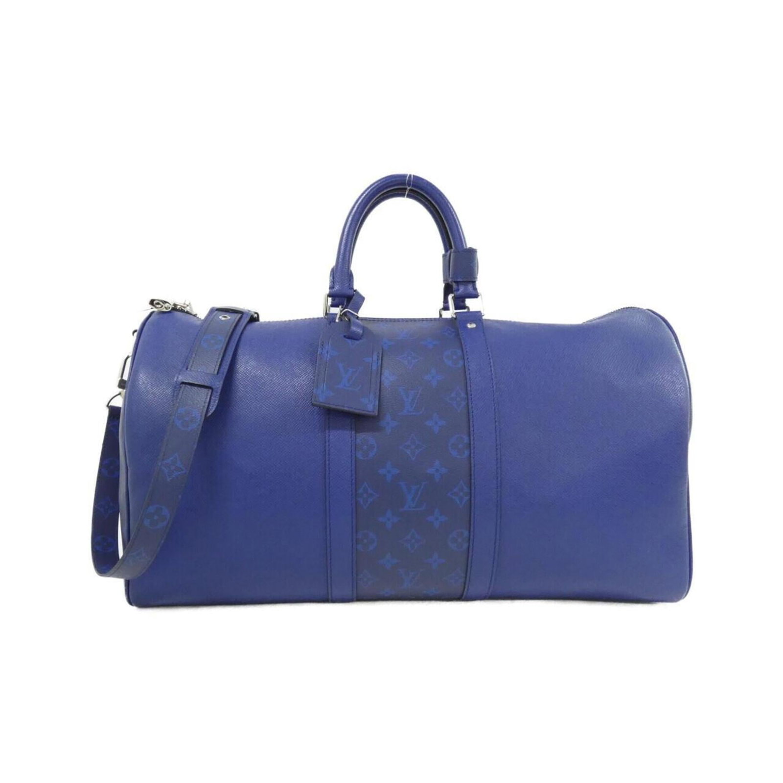 Louis Vuitton Coated Canvas Leather Bag Boston: Louis Vuitton Coated Canvas Leather Bag Boston The Louis Vuitton Coated Canvas Leather Bag Boston boasts a striking cobalt color and durable coated canvas material, paired with high-quality leather ac