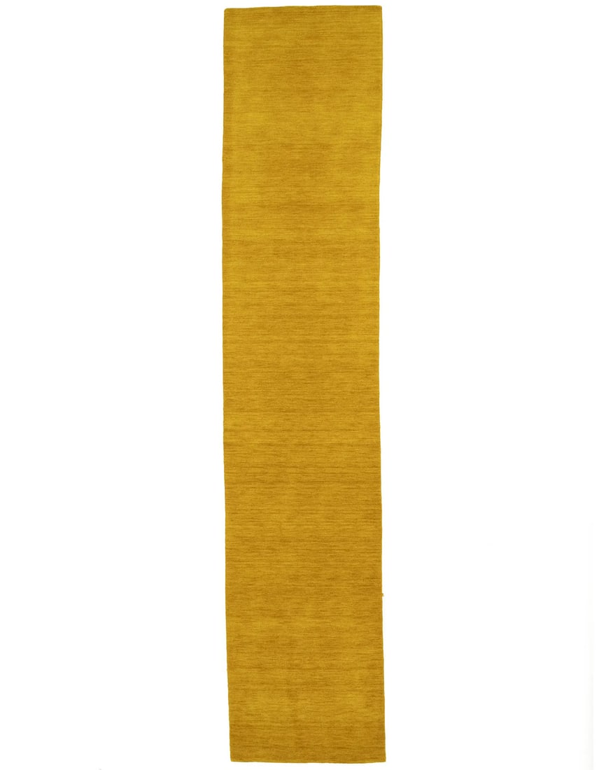2'7X12'1 Marigold Solid Design Hand-Loomed Gabbeh Wool Runner Rug Carpet Hand-Knotted: 2'7X12'1 Marigold Solid Design Hand-Loomed Gabbeh Wool Runner Rug Carpet Hand-Knotted Hand-Loomed Marigold Wool Runner Rug Carpet - 2'7 x 12'1. This beautifully crafted, hand-loomed wool runner rug fe