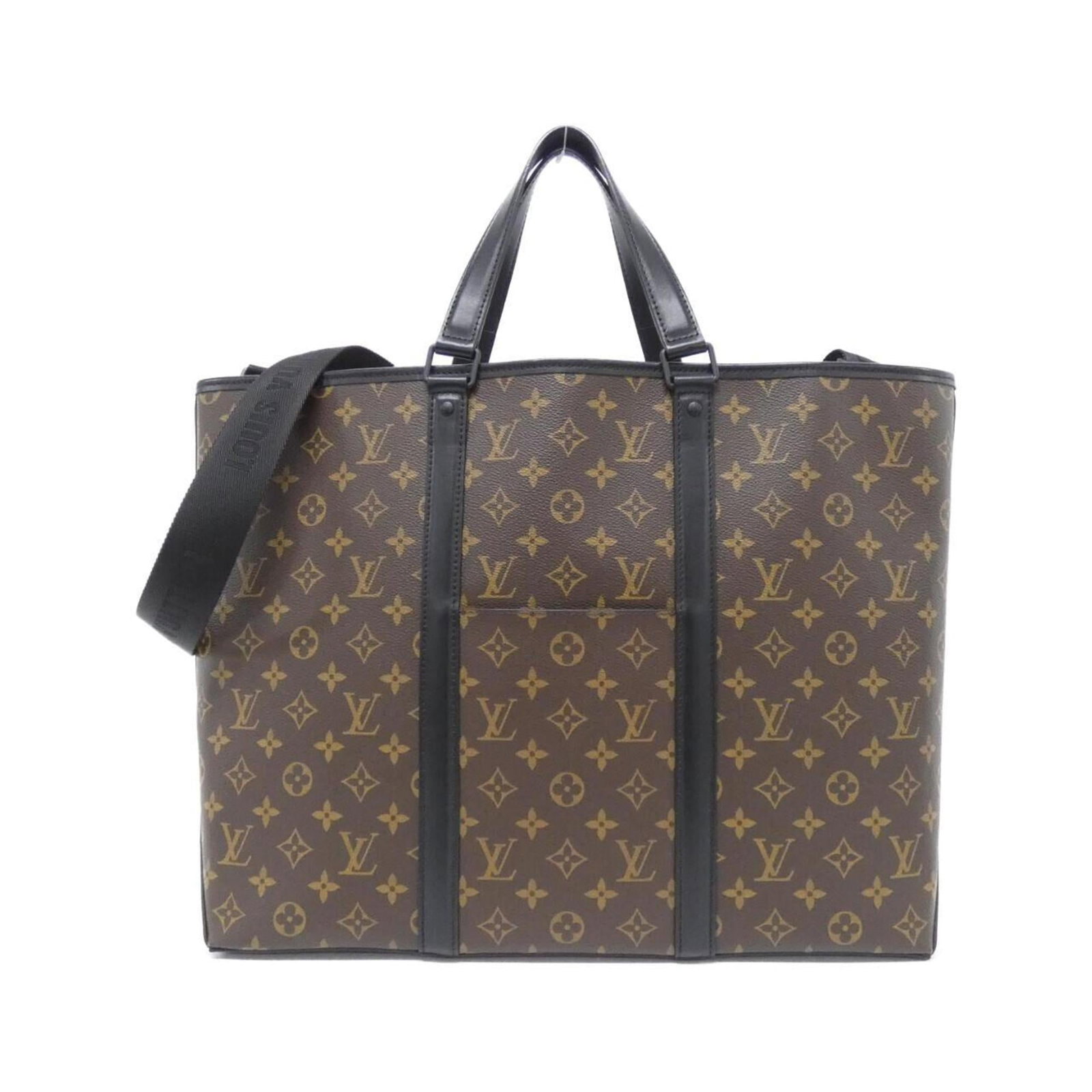 Canvas coated bag tote by Louis Vuitton: Canvas coated bag tote by Louis Vuitton Black and Brown Louis Vuitton Monogram Macassar MPN M45733 Canvas Coated Tote Bag. This stylish tote bag features the iconic Monogram Macassar pattern, crafted 