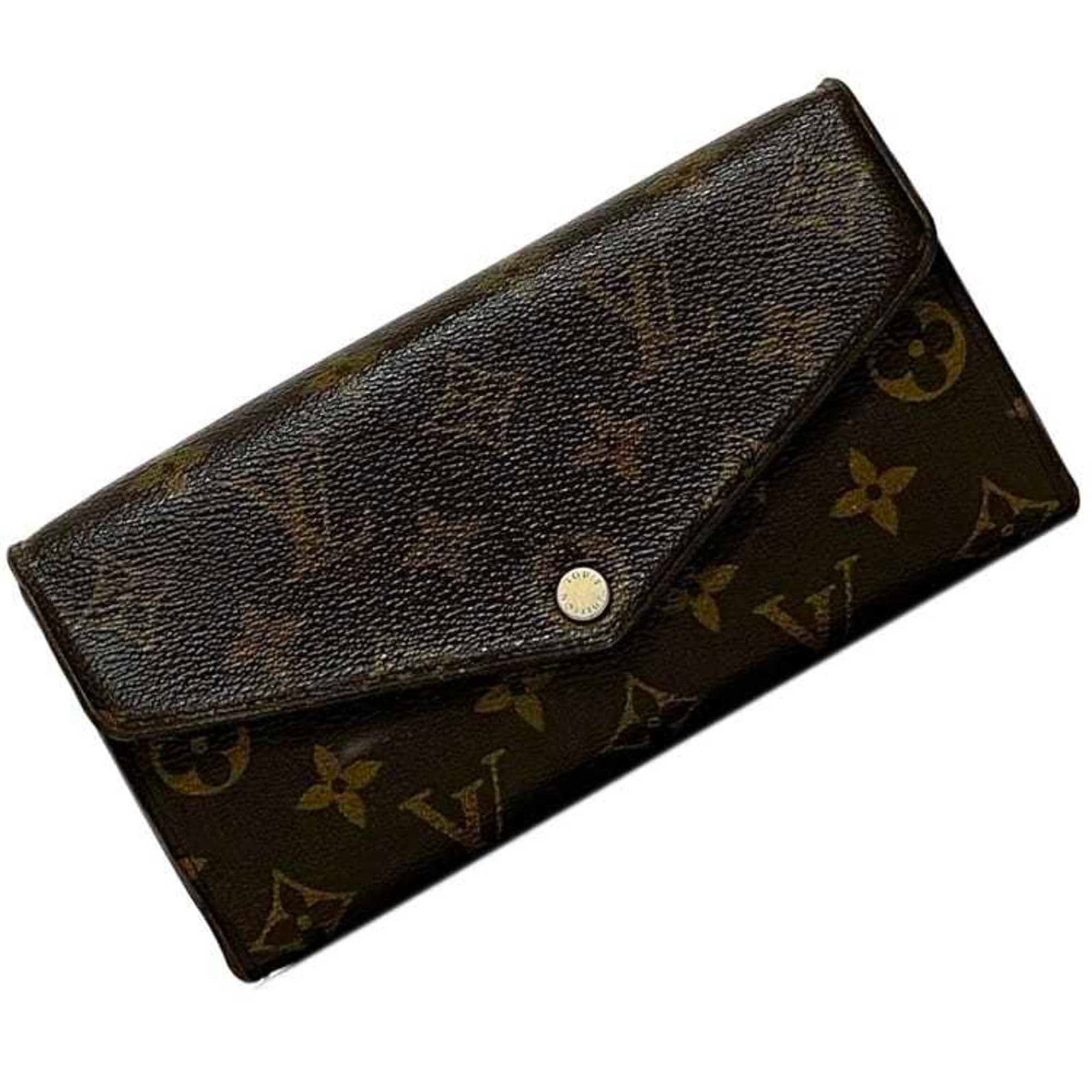 Louis Vuitton Monogram Bi Fold Long Wallet: Louis Vuitton Monogram Bi Fold Long Wallet The Louis Vuitton Monogram Bi Fold Long Wallet features the iconic monogram pattern in brown and Galle, with a classic flap closure and snap fastener. This s