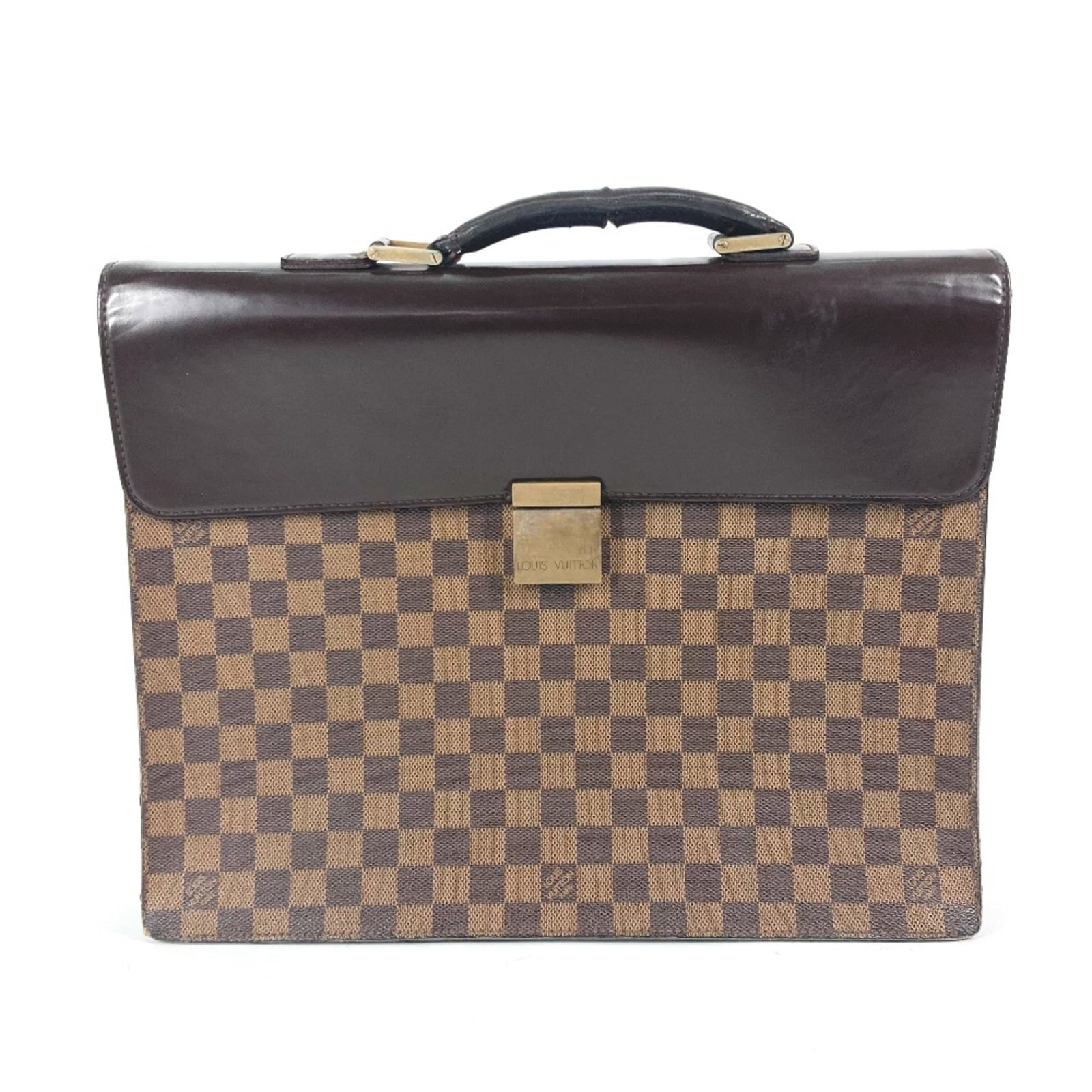 Louis Vuitton Briefcase Other: Louis Vuitton Briefcase Other Brown Louis Vuitton briefcase with dimensions W38cmxH29.5cmxD8cm/W15.0xH11.6xD3.1inch, bearing a serial number MI0010. This classic design features the iconic monogram