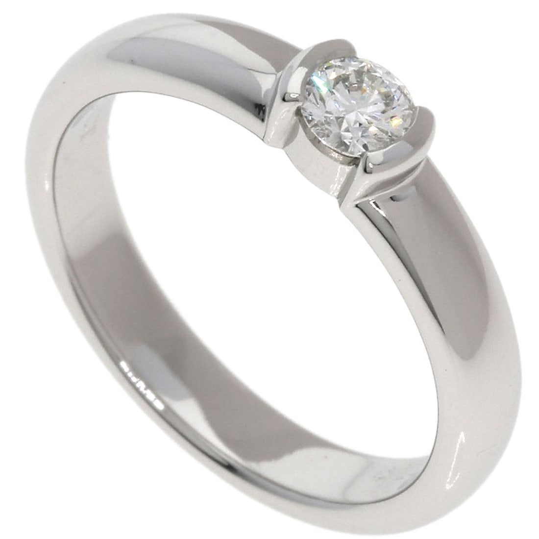 Tiffany&Co. Dots Solitaire Diamond Ring Platinum Pt950: Tiffany&Co. Dots Solitaire Diamond Ring Platinum Pt950 Platinum Pt950 Tiffany&Co. Dots Solitaire Diamond Ring, featuring a striking silver metal design with a high-quality diamond as the main stone.