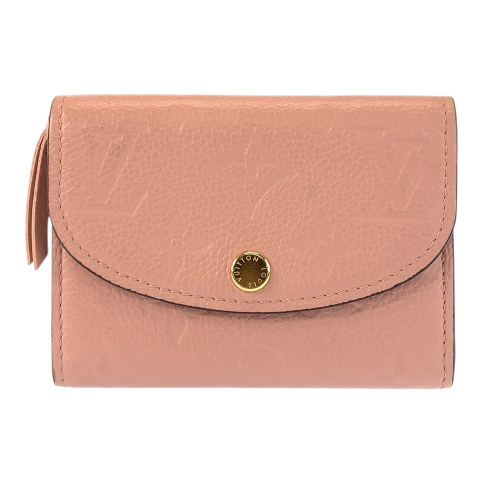 Louis Vuitton Coin Purse/ Coin Case Leather: Louis Vuitton Coin Purse/ Coin Case Leather Pink, Rose Poudre Louis Vuitton Coin Purse/ Coin Case features RFID protection and measures 8cm x 11cm x 2cm. Made from high-quality leather, this small yet