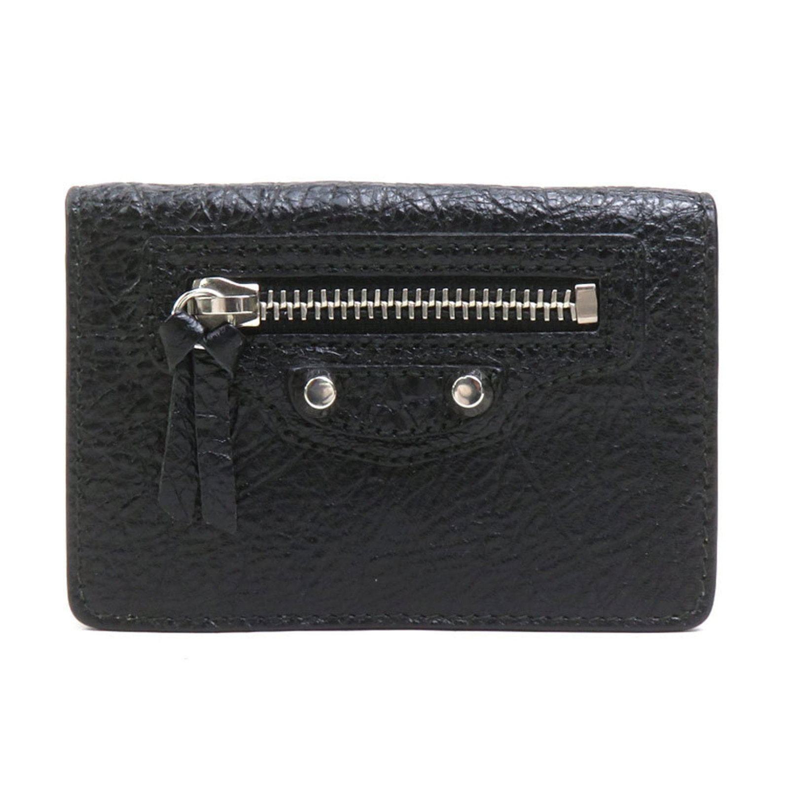 Balenciaga Wallet (Tri-Fold) Leather: Balenciaga Wallet (Tri-Fold) Leather The Balenciaga Wallet (Tri-Fold) Leather is a sleek and versatile accessory, featuring a tri-fold design made from high-quality leather. This stylish wallet measur