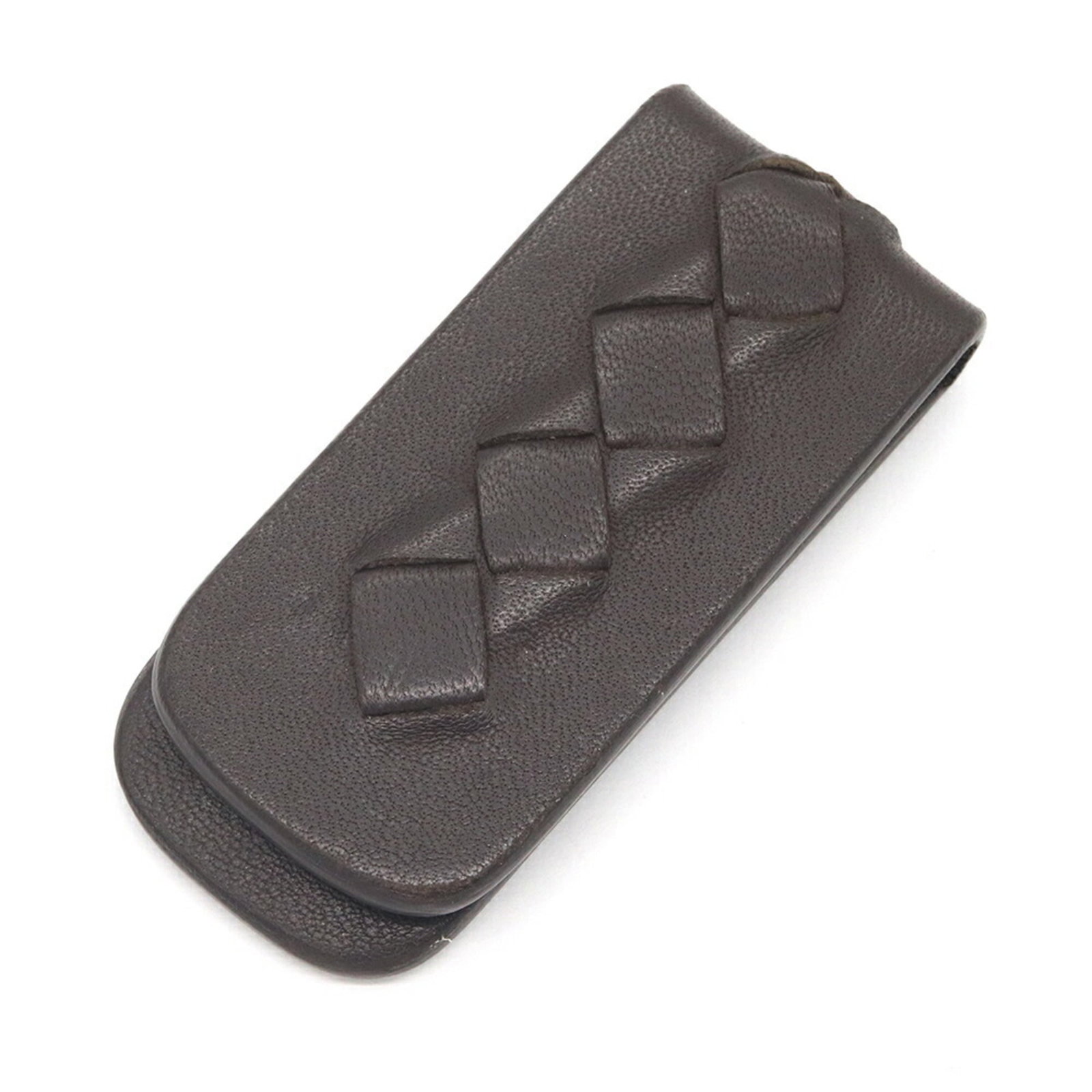 Money Clip Leather from Bottega Veneta: Money Clip Leather from Bottega Veneta Item Specifics: Brand: Bottega Veneta Line: Intrecciato Country of Origin: Italy Type: Money clip Gender: Men Material: Leather Color: Dark brown Size (HxWxD): 7