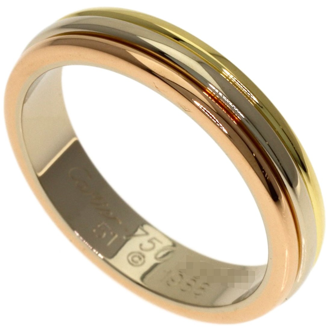 Gold K18 White K18 Three Color Cartier Ring: Gold K18 White K18 Three Color Cartier Ring K18 White K18 Three Color Cartier Ring features a unique blend of gold hues, showcasing the intricate craftsmanship of Cartier. This striking ring boasts a 
