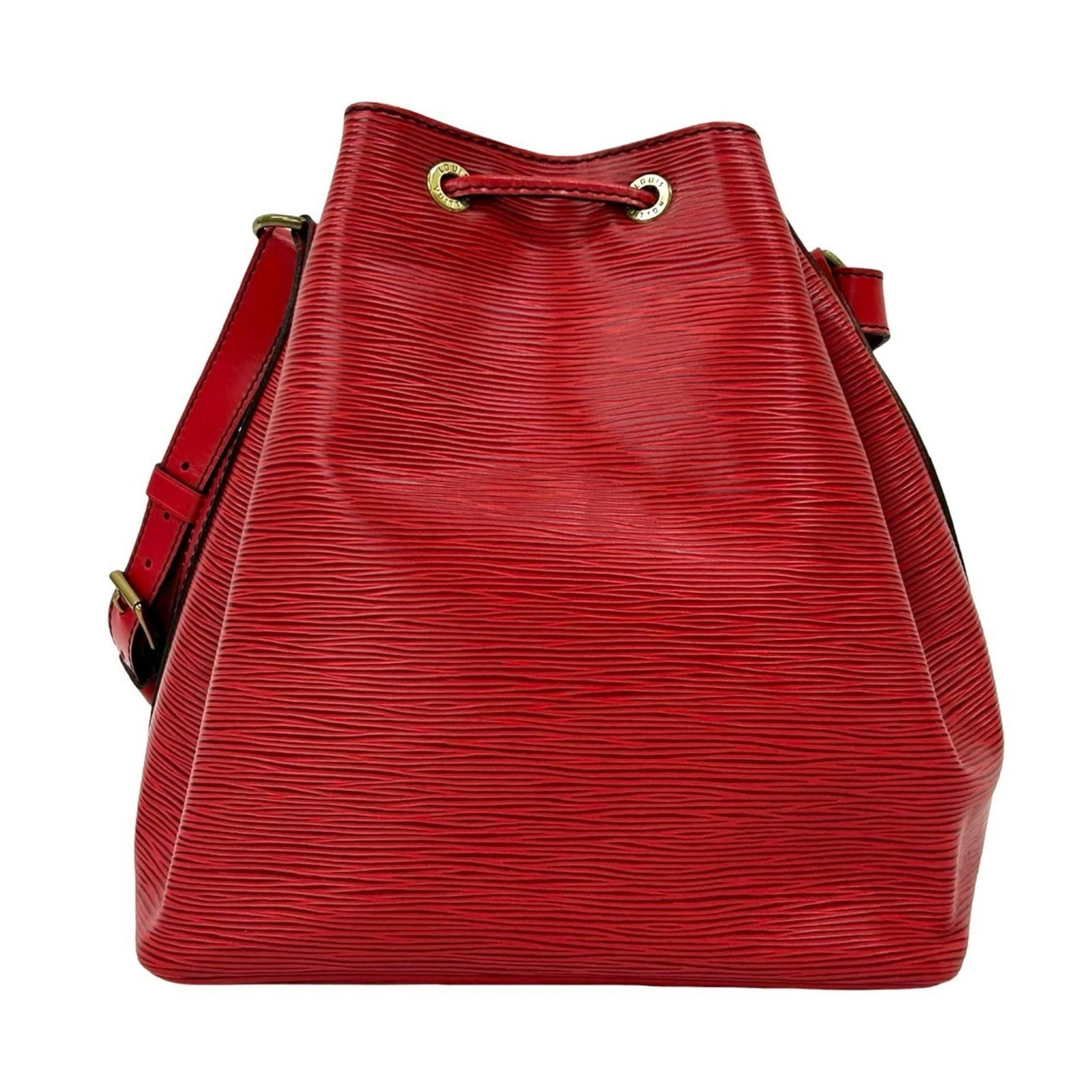Tote Bag Epi Leather Louis Vuitton: Tote Bag Epi Leather Louis Vuitton Red Epi leather Louis Vuitton tote bag with dimensions 27.5cm x 24cm x 18cm, bearing a serial number of 8912a2. This bag features high-quality Epi leather constructi