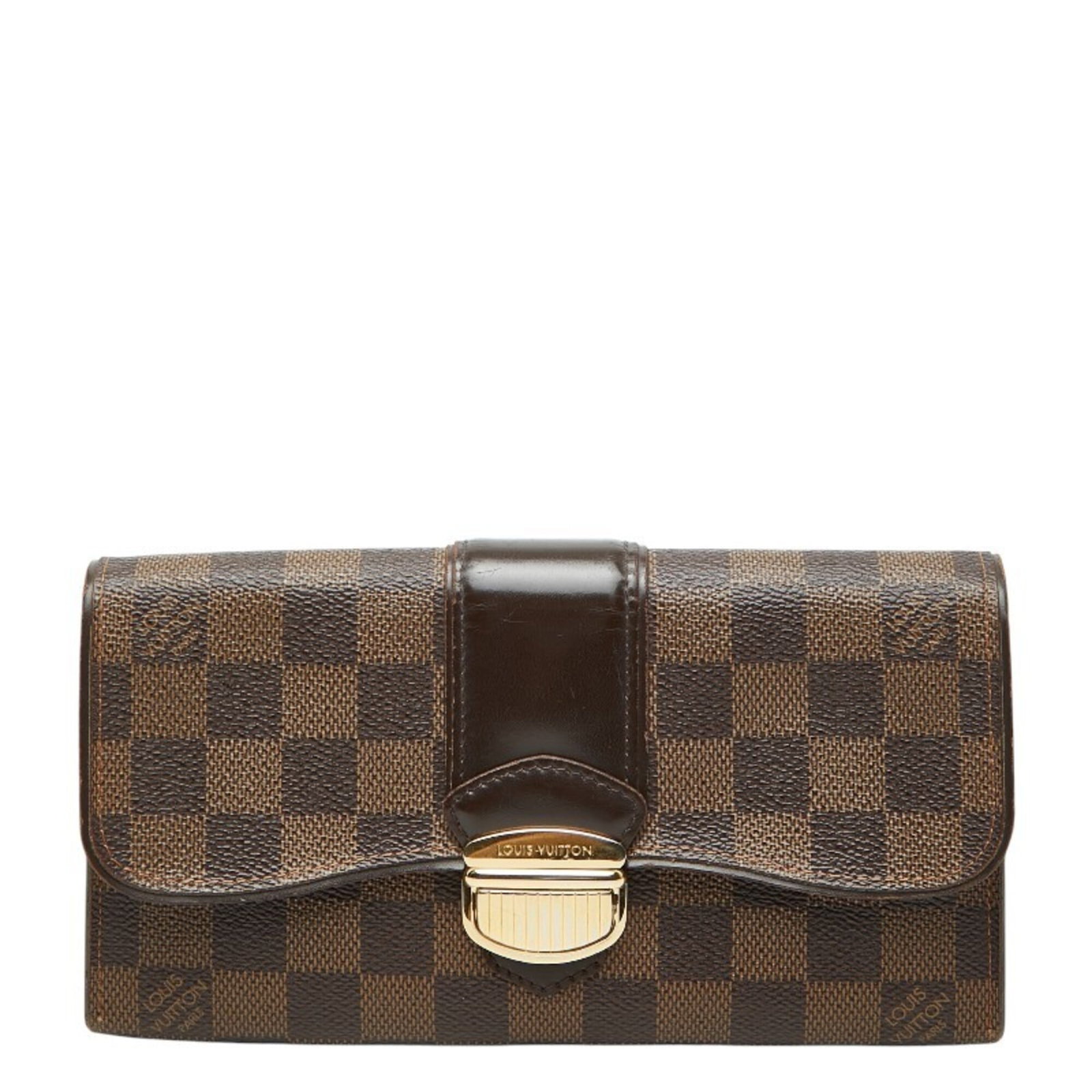 Louis Vuitton Long Wallet (Bi-Fold) Pvc Leather: Louis Vuitton Long Wallet (Bi-Fold) Pvc Leather The Louis Vuitton Long Wallet (Bi-Fold) in Brown features a unique blend of PVC and leather materials, showcasing the iconic brand's signature style. Wi