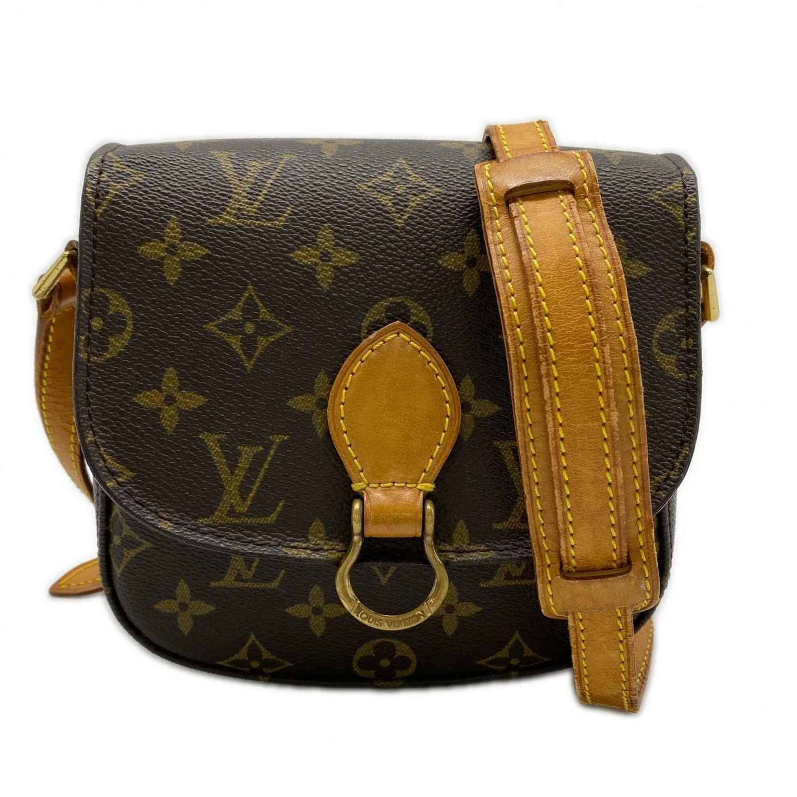 Monogram Louis Vuitton Shoulder Bag: Monogram Louis Vuitton Shoulder Bag Monogram Louis Vuitton Shoulder Bag in Brown features a classic design with an open pocket and flap closure. The bag's signature monogram pattern adds a touch of lu