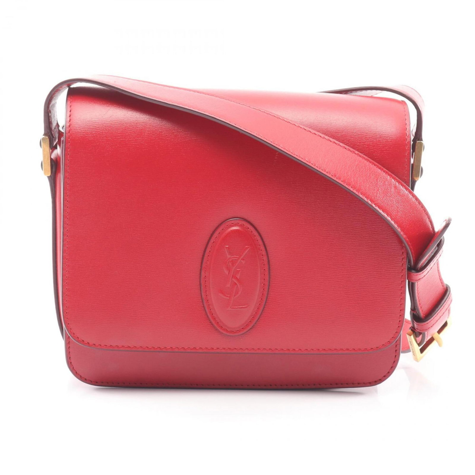 Laurent Saint Leather Handbag Shoulder: Laurent Saint Leather Handbag Shoulder Red leather shoulder bag from Saint Laurent, measuring 15cm x 18.5cm x 6cm. This stylish handbag features a bold red color and sleek design. Made from
