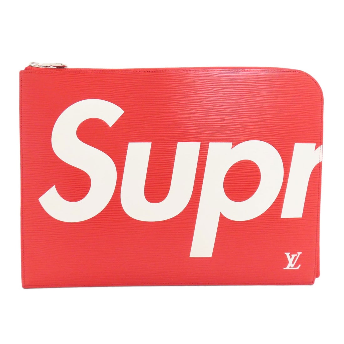 Louis Vuitton M67722 Pochette Jour Gm Supreme Collaboration Clutch Bag Epi: Louis Vuitton M67722 Pochette Jour Gm Supreme Collaboration Clutch Bag Epi Red Epi Leather Clutch Bag with Supreme Collaboration Details. This Louis Vuitton Pochette Jour Gm Supreme Collaboration clut