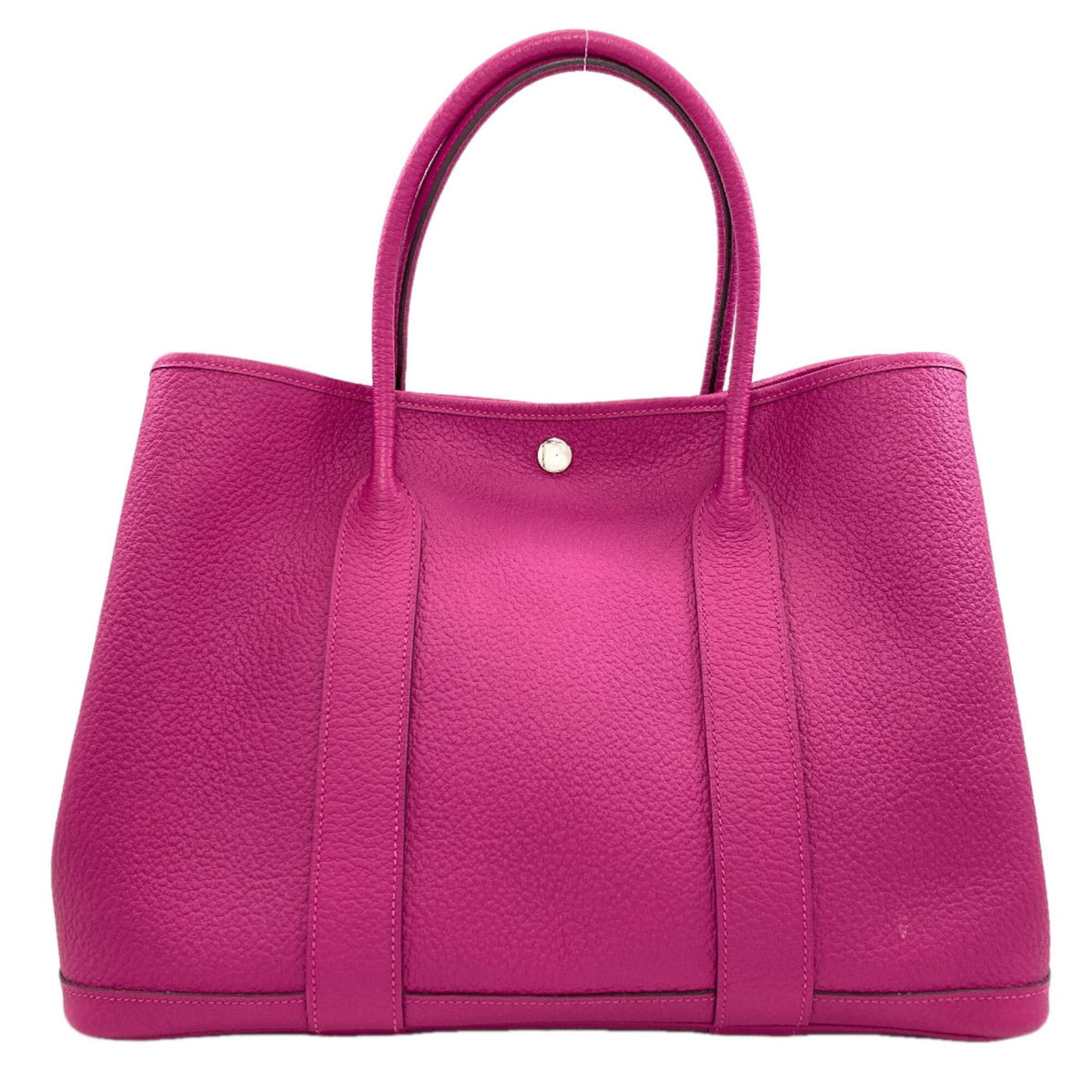 Hermes Leather Negonda Handbag: Hermes Leather Negonda Handbag Pink and Purple Negonda Leather Handbag by Hermes Features a unique combination of colors in its Negonda leather material, with a distinctive size that measures 26.5cm x