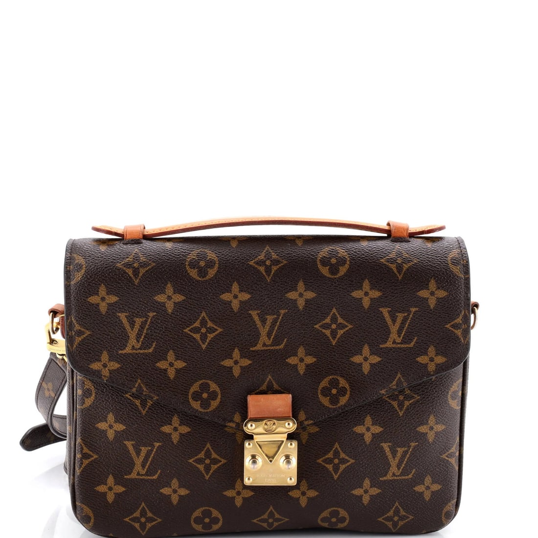 Pochette Louis Vuitton Monogram Canvas: Pochette Louis Vuitton Monogram Canvas Brown Louis Vuitton Monogram Canvas Pochette Messenger Bag with Gold Hardware, featuring a classic canvas exterior and microfiber interior. The bag boasts a time