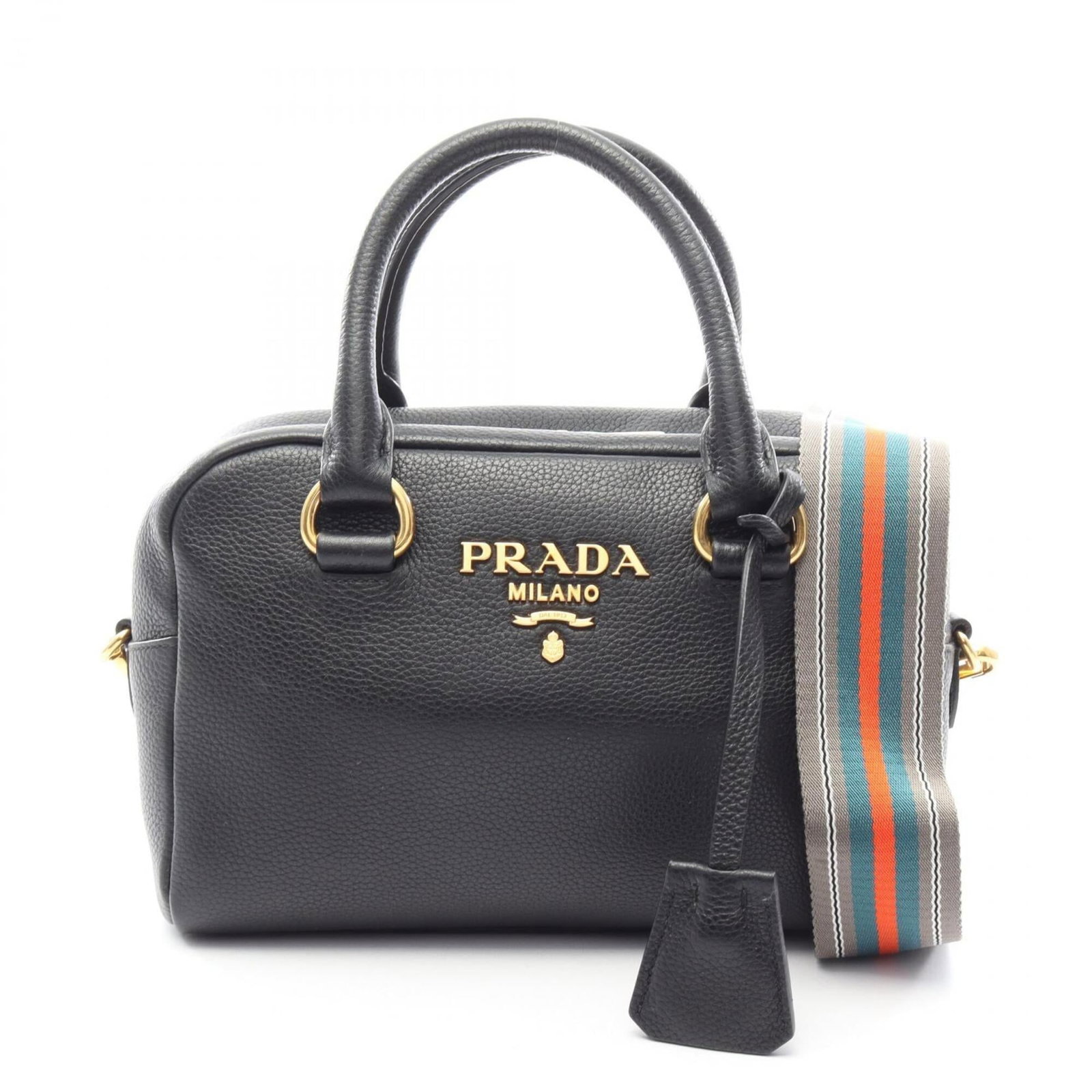 Prada Handbag Leather: Prada Handbag Leather Black Prada MPN 1BB108 handbag made from genuine leather, measuring 16cm x 24cm x 9cm. This stylish and compact bag features a sleek design with a classic black color that exudes