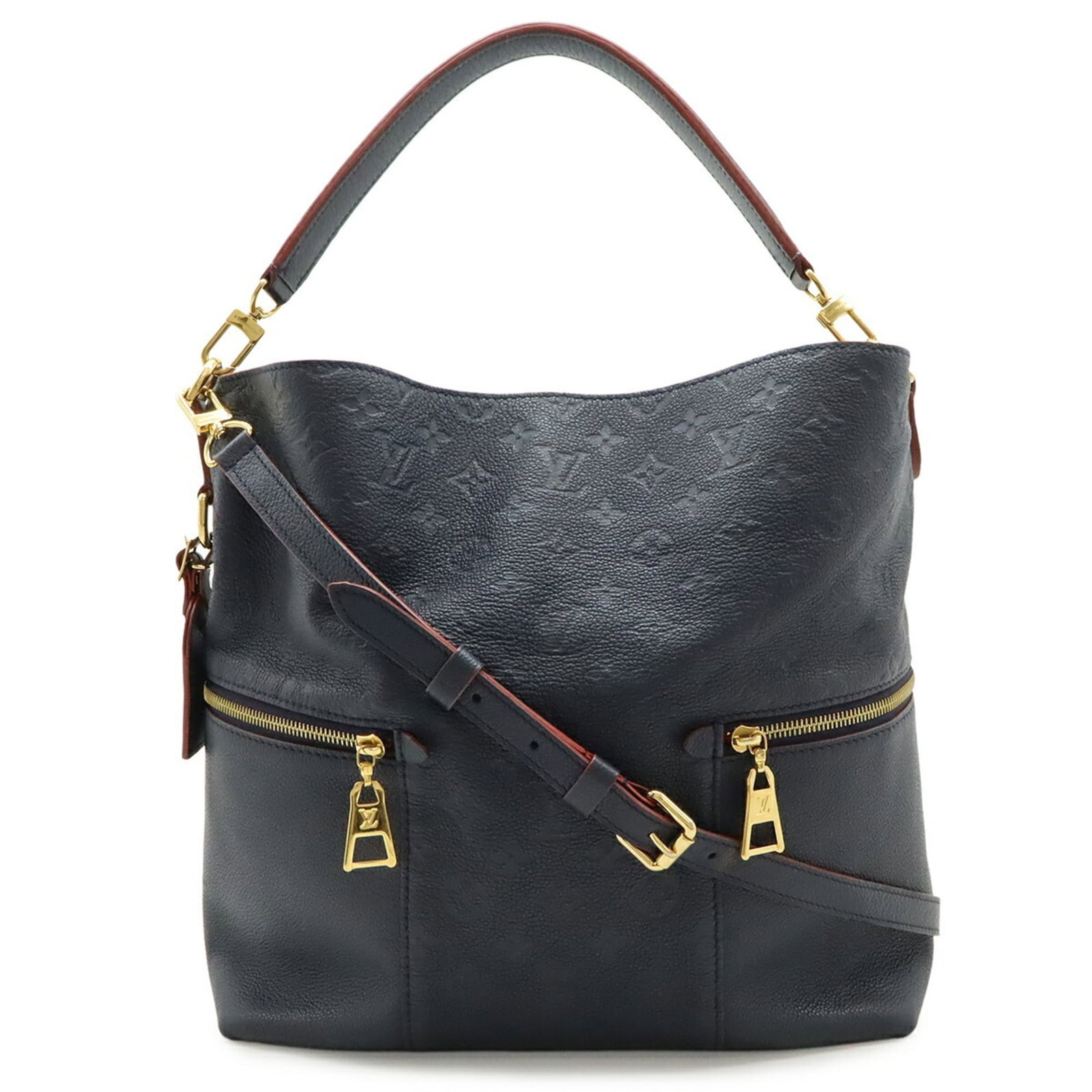 Shoulder Bag Louis Vuitton Monogram Empreinte: Shoulder Bag Louis Vuitton Monogram Empreinte Monogram Empreinte shoulder bag from Louis Vuitton, featuring the iconic Monogram pattern in marine rouge color. This stylish and functional bag measures