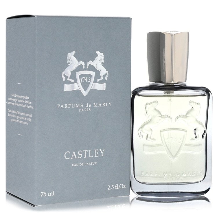 Castley by Parfums De Marly Eau De Parfum Spray 2.5 oz: Castley by Parfums De Marly Eau De Parfum Spray 2.5 oz Castley by Parfums De Marly Eau De Parfum Spray, a 2.5 oz men's cologne, offers a sophisticated scent experience with its distinct fragrance. Thi