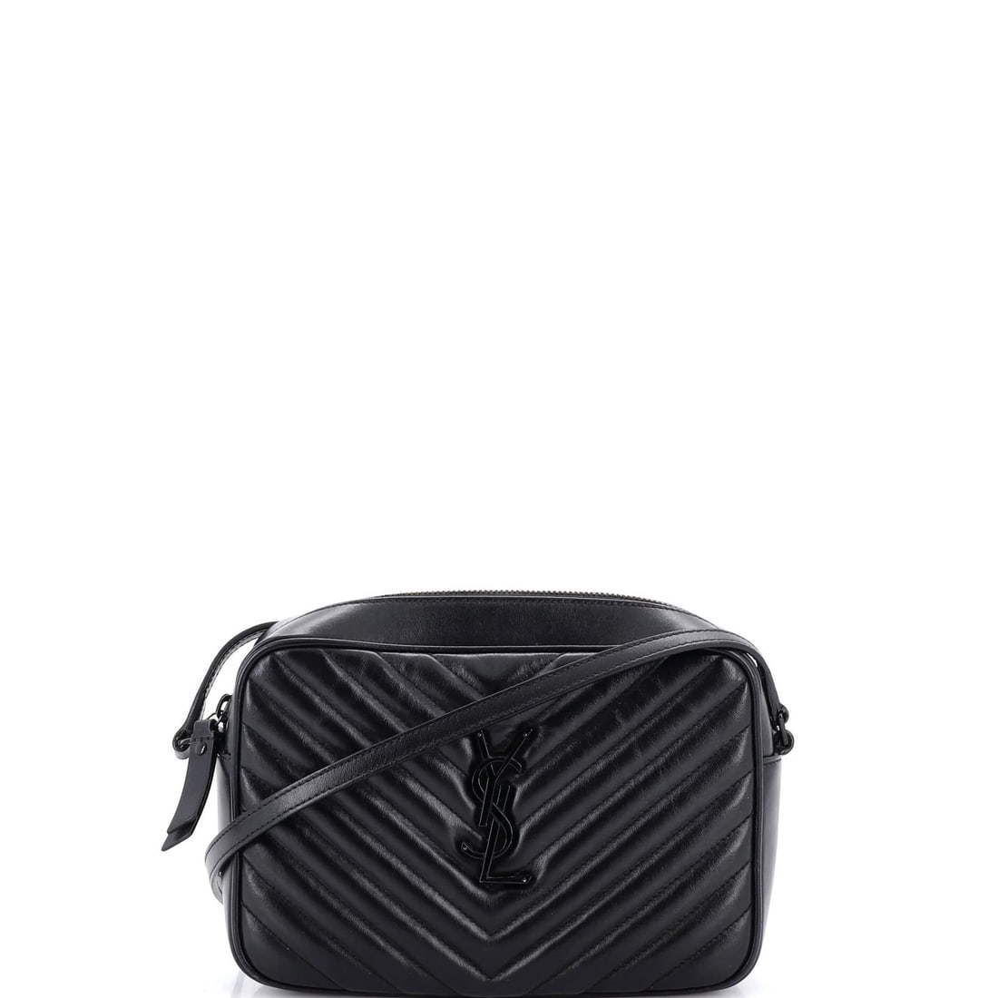 Saint Laurent Lou Camera Bag Matelasse Chevron Leather Small: Saint Laurent Lou Camera Bag Matelasse Chevron Leather Small Small Saint Laurent Lou Camera Bag in Black Matelasse Chevron Leather. This cross body bag features aged silver hardware and measures 6.5" 
