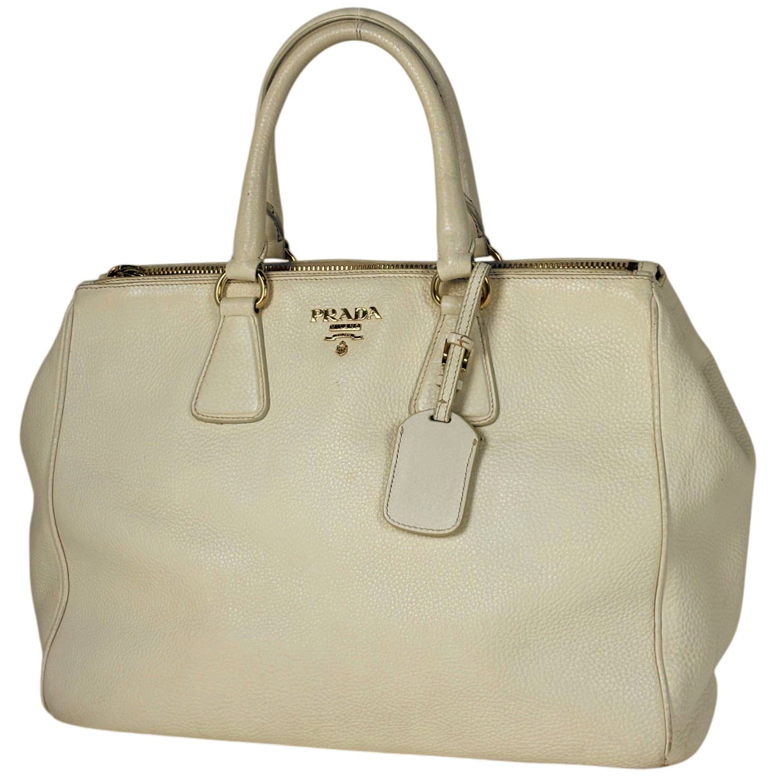 Prada Handbag Tote Bag Leather: Prada Handbag Tote Bag Leather Ivory leather Prada MPN BN2396 tote bag with classic design and timeless elegance. Measuring 26cm x 36.5cm x 15.5cm, this spacious bag features a sophisticated look that